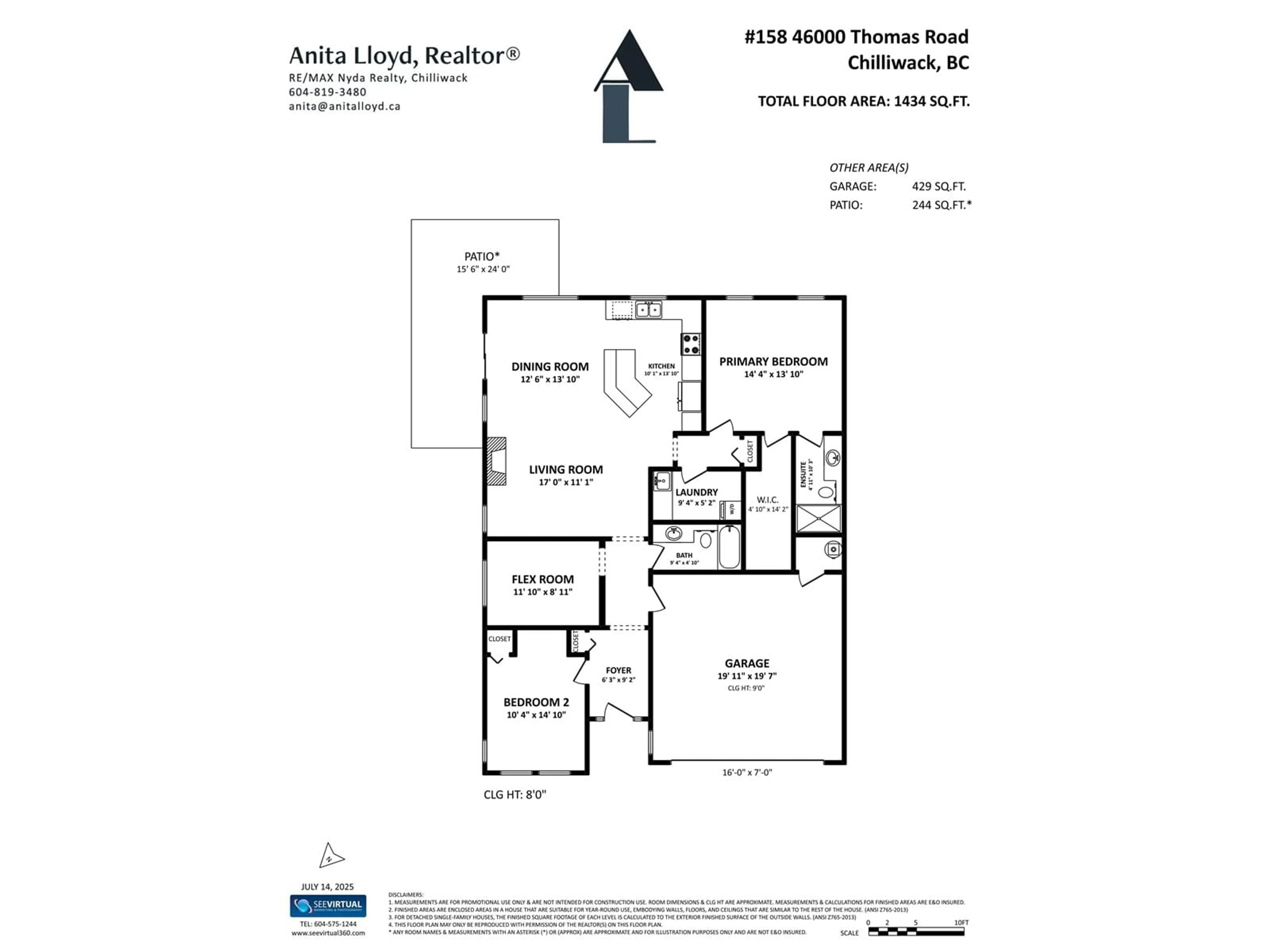 Floor plan for 158 - 46000 THOMAS ROAD, Chilliwack British Columbia V2R5W6