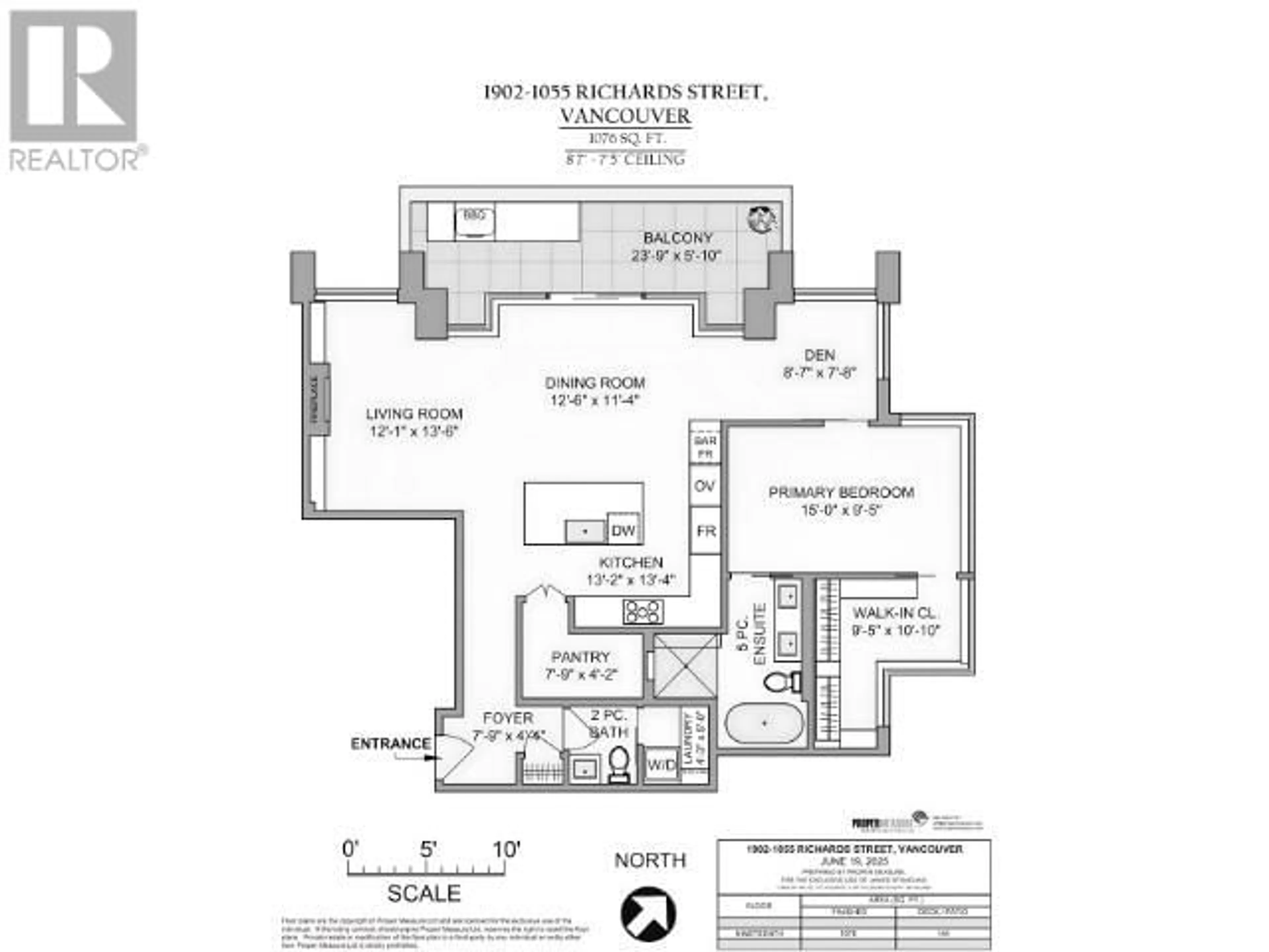 Floor plan for 1902 - 1055 RICHARDS STREET, Vancouver British Columbia V6B0C2
