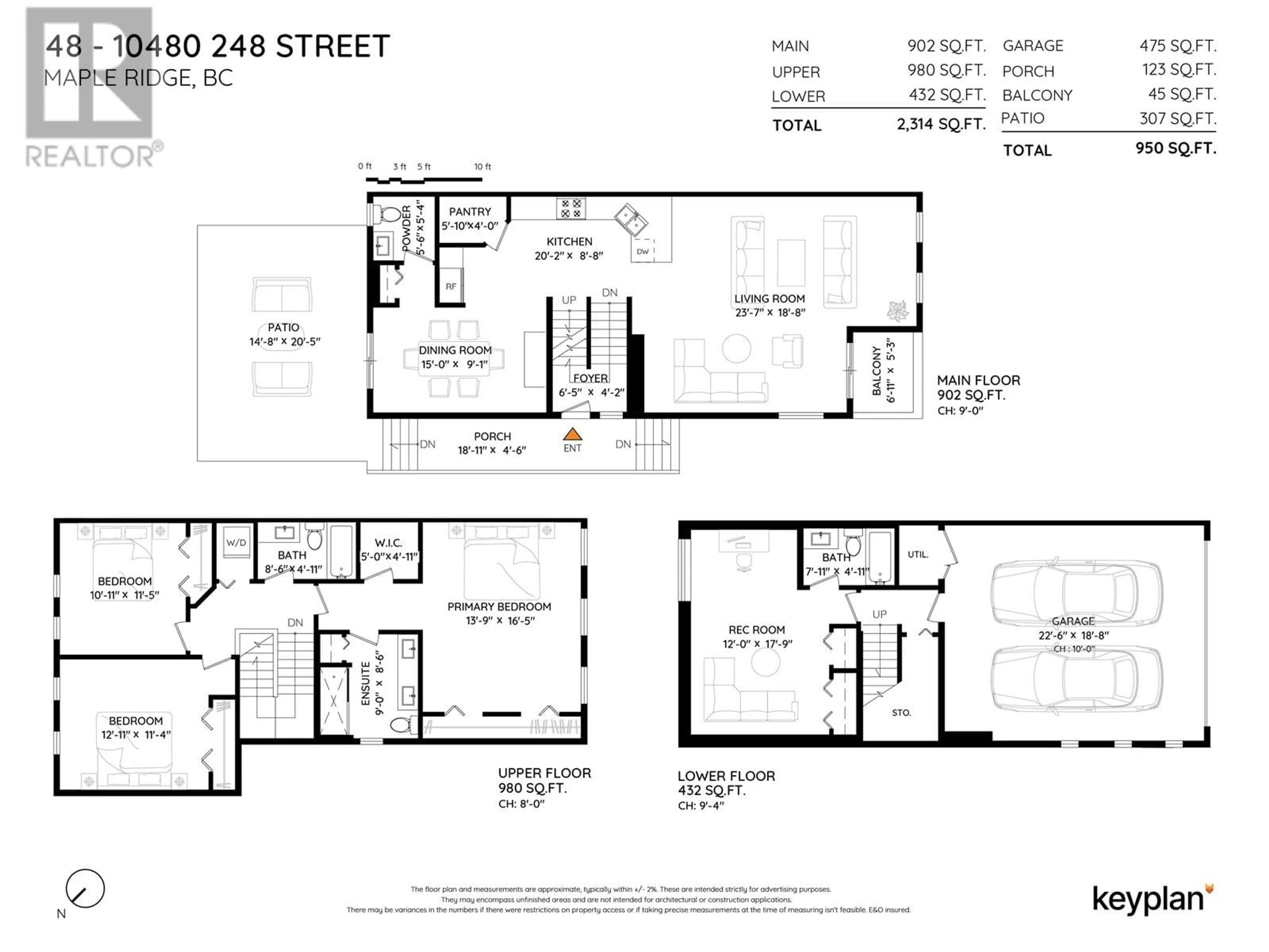 Floor plan for 48 - 10480 248 STREET, Maple Ridge British Columbia V2W0J4