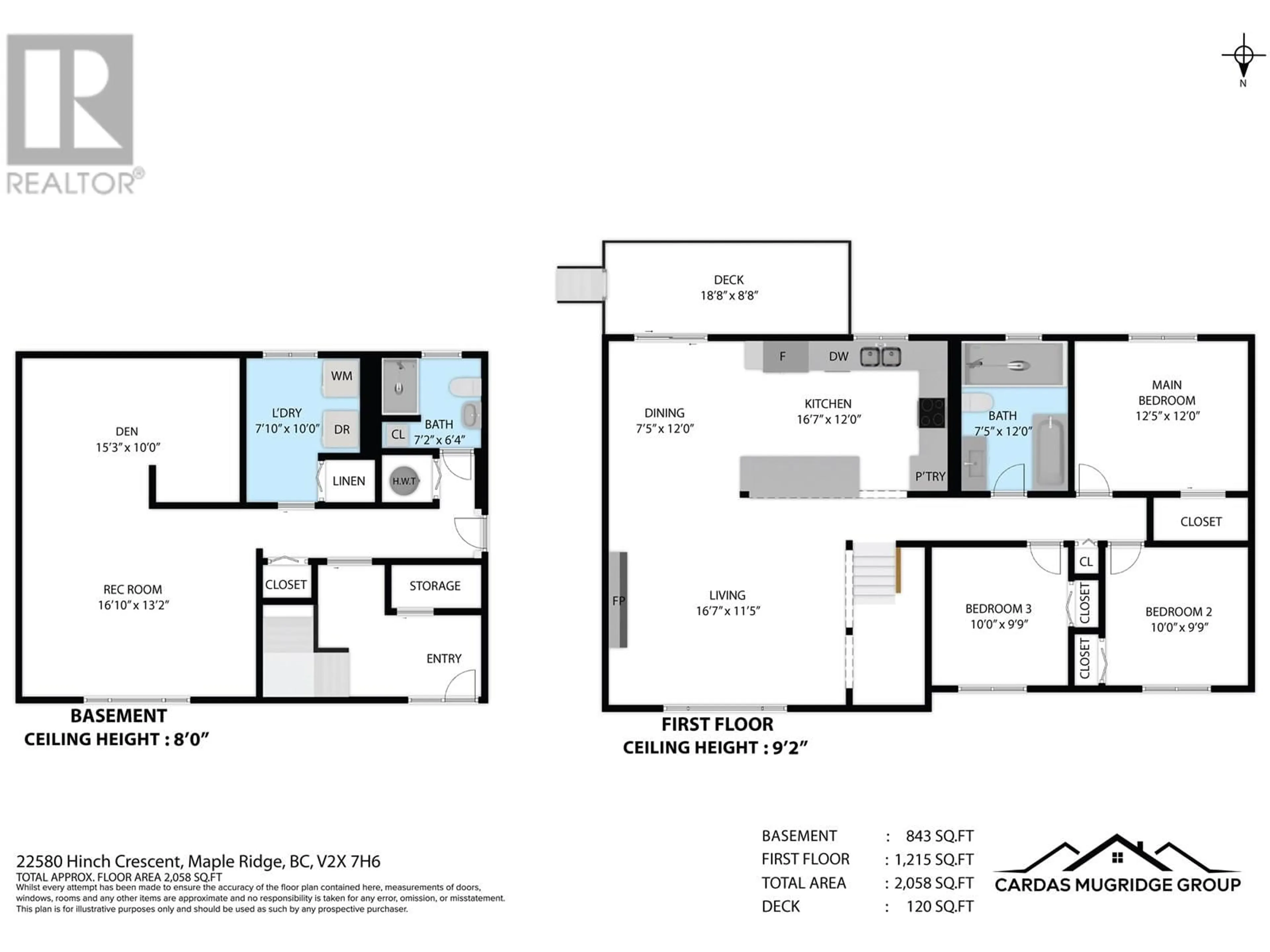 Floor plan for 22580 HINCH CRESCENT, Maple Ridge British Columbia V2X7H6