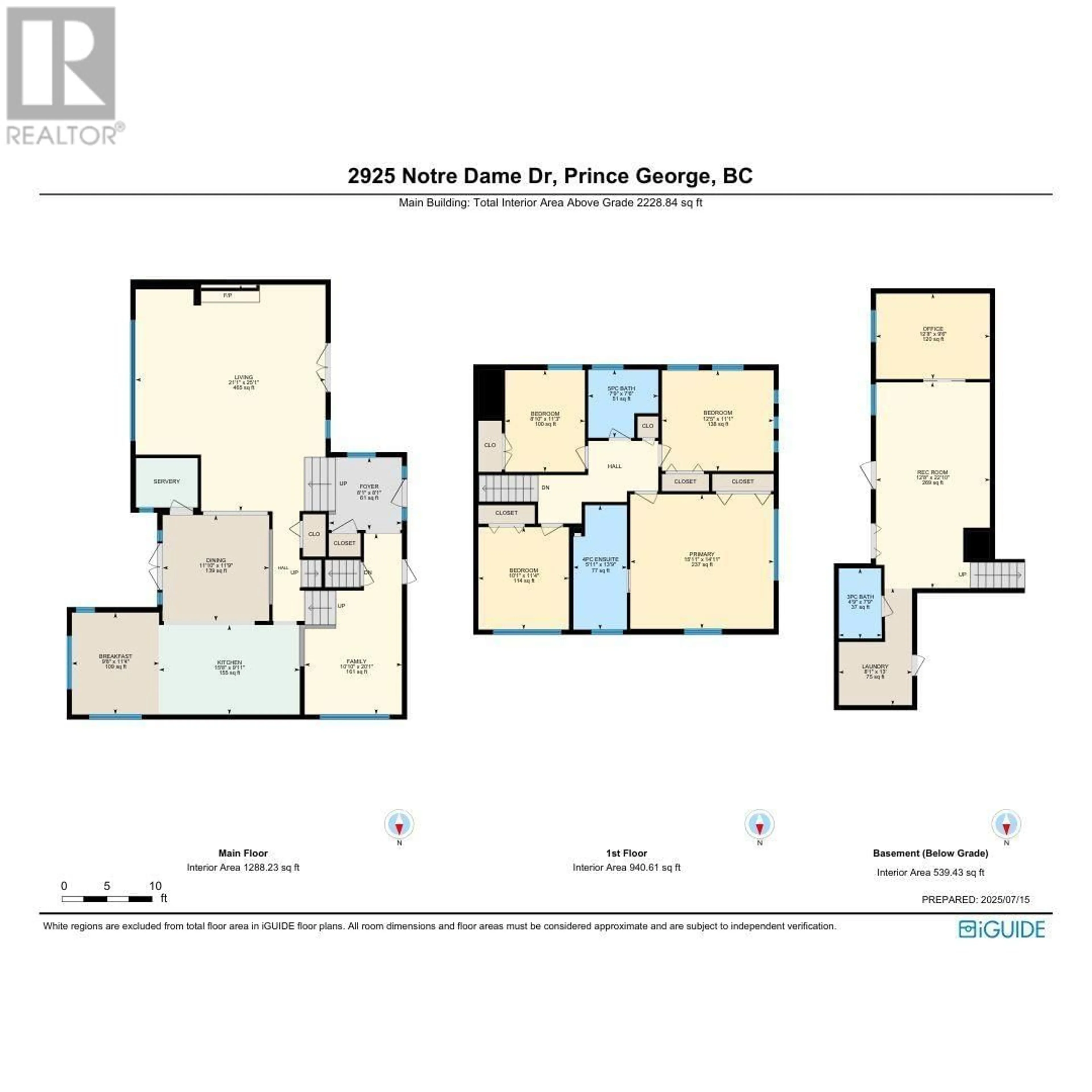 Floor plan for 2925 NOTRE DAME DRIVE, Prince George British Columbia V2N2B1