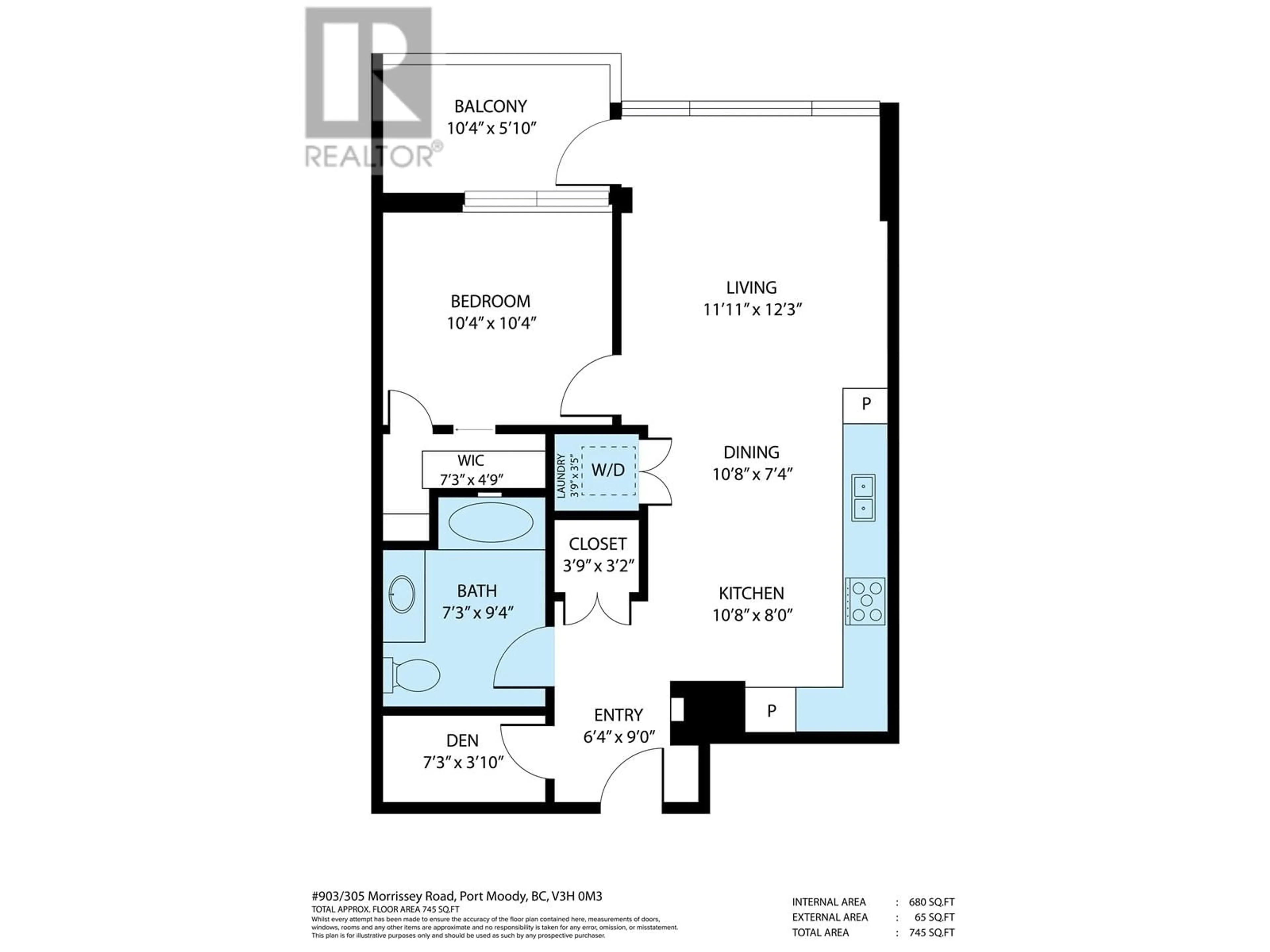 Floor plan for 903 - 305 MORRISSEY ROAD, Port Moody British Columbia V3H0M3