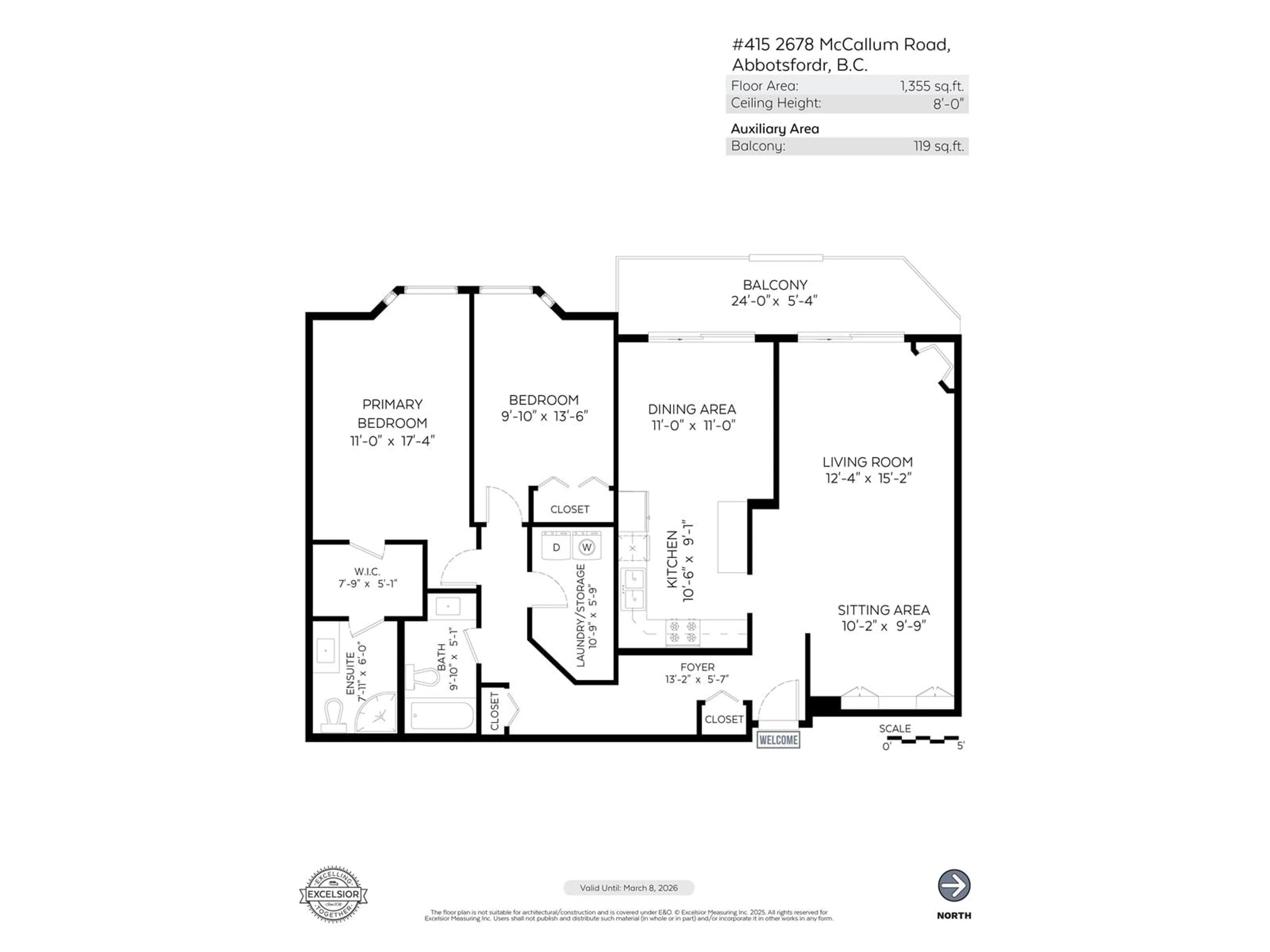 Floor plan for 415 - 2678 MCCALLUM, Abbotsford British Columbia V2S6X3