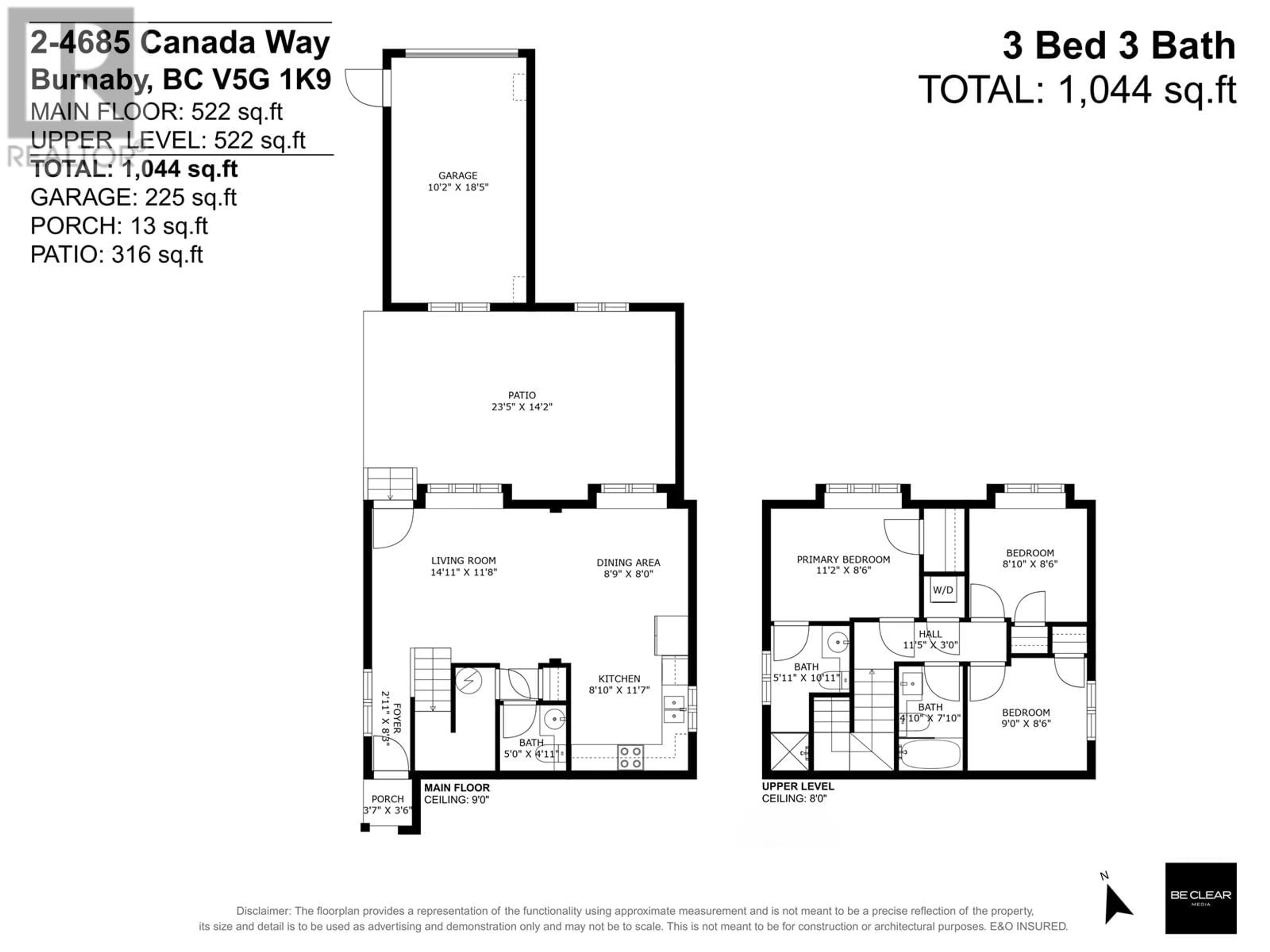 Floor plan for 2 - 4685 CANADA WAY, Burnaby British Columbia V5G1K9