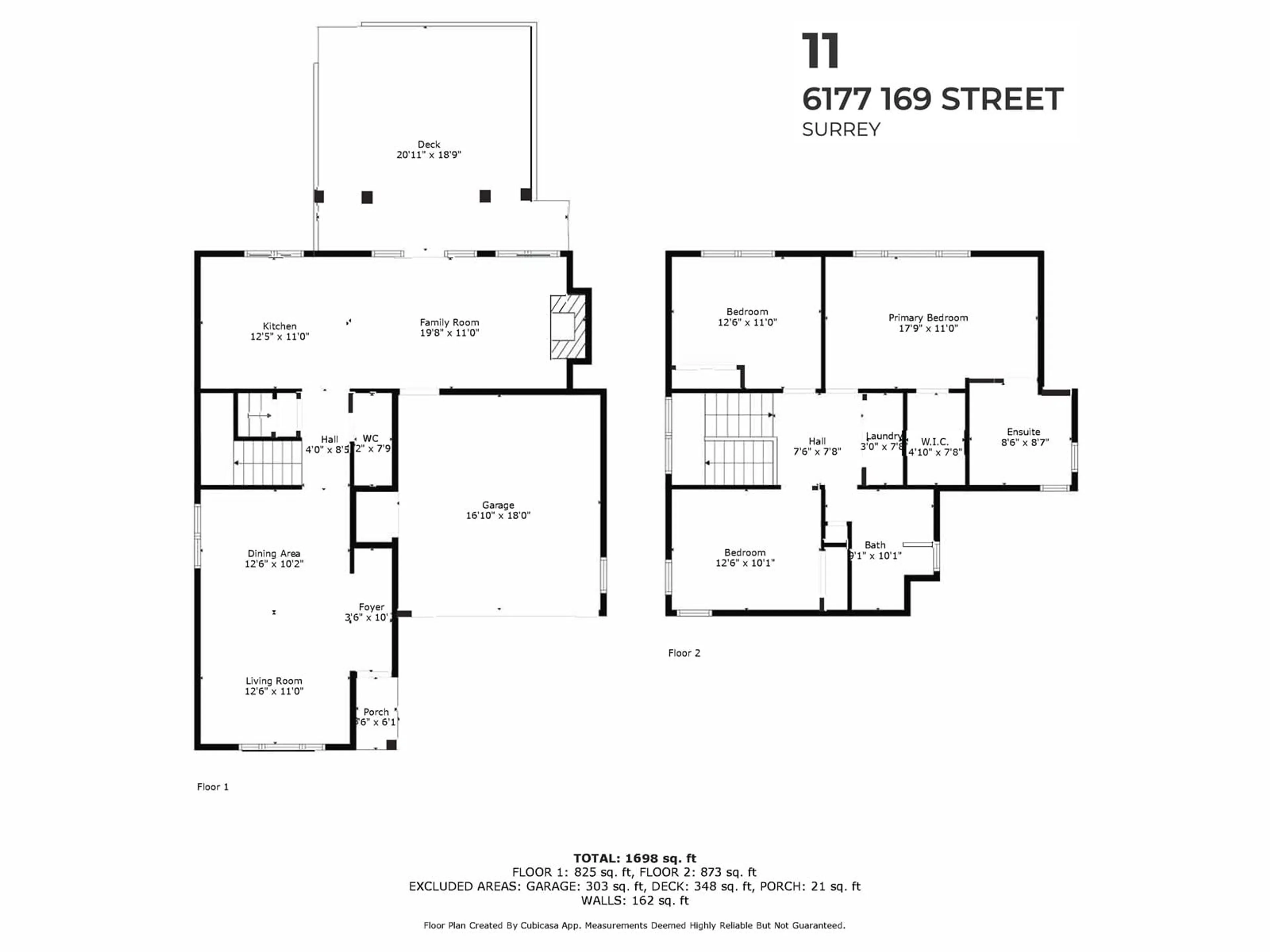 Floor plan for 11 - 6177 169, Surrey British Columbia V3S9E8