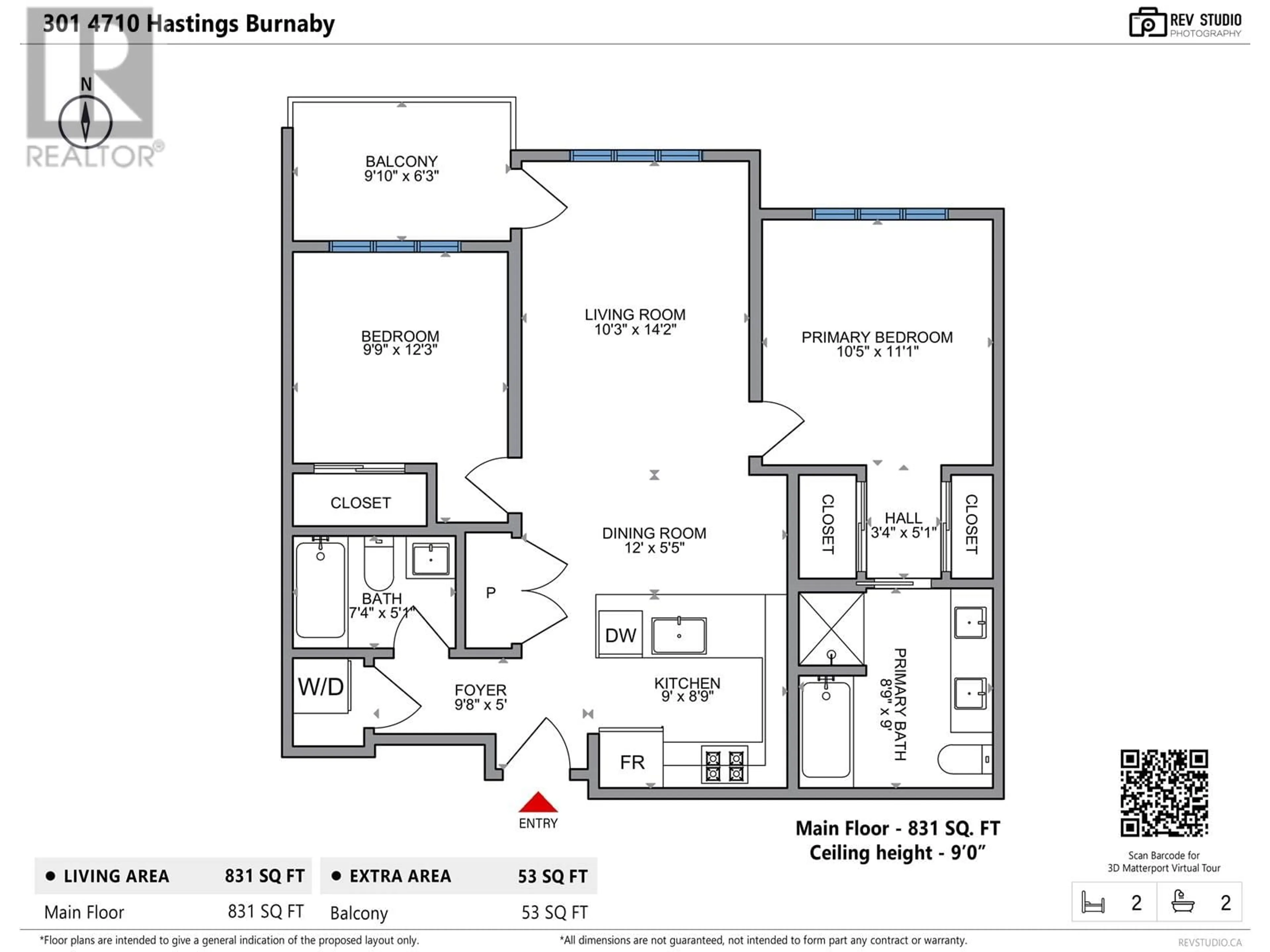 Floor plan for 301 - 4710 HASTINGS STREET, Burnaby British Columbia V5C2K7