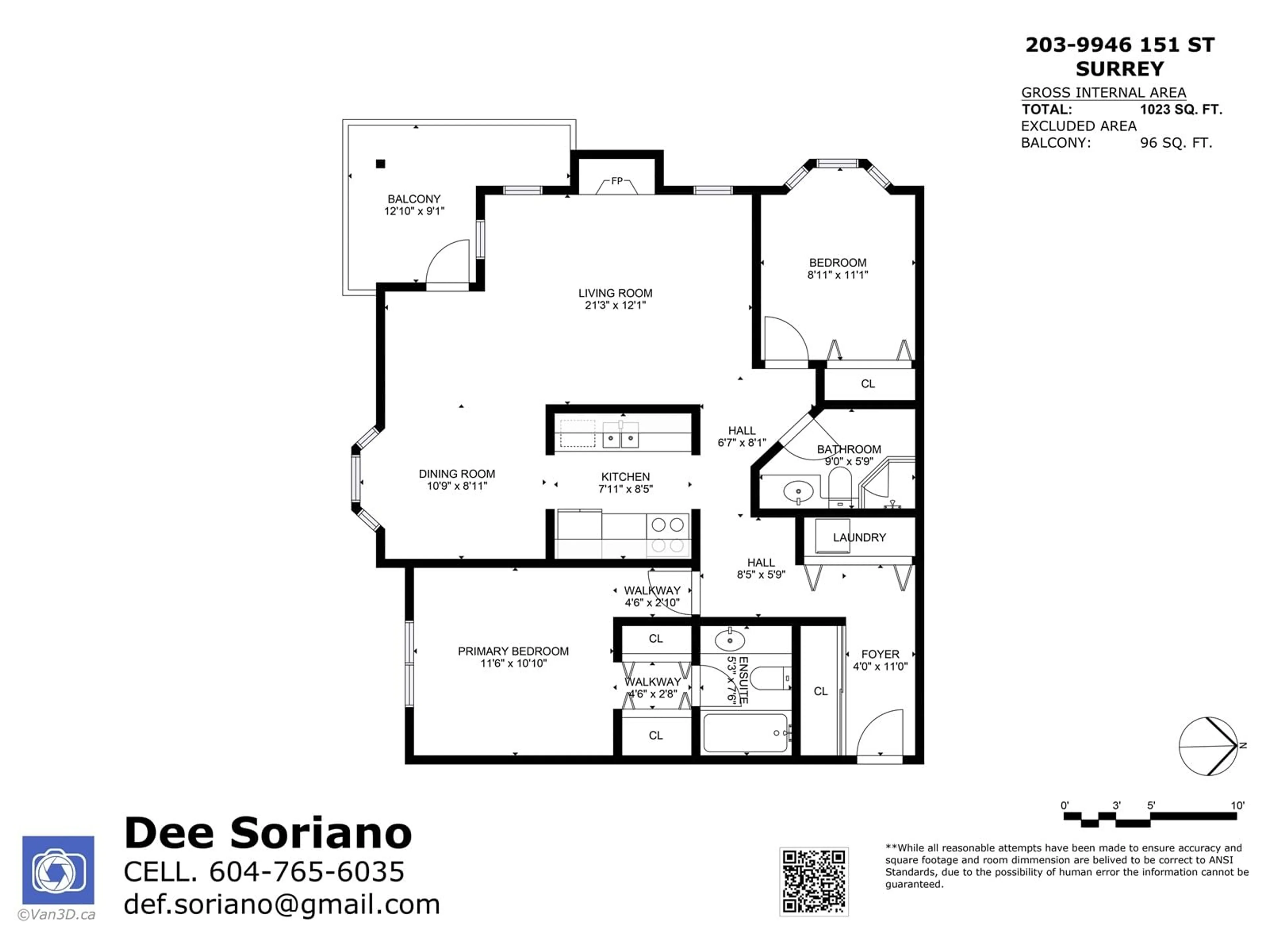 Floor plan for 203 - 9946 151, Surrey British Columbia V3R0V5