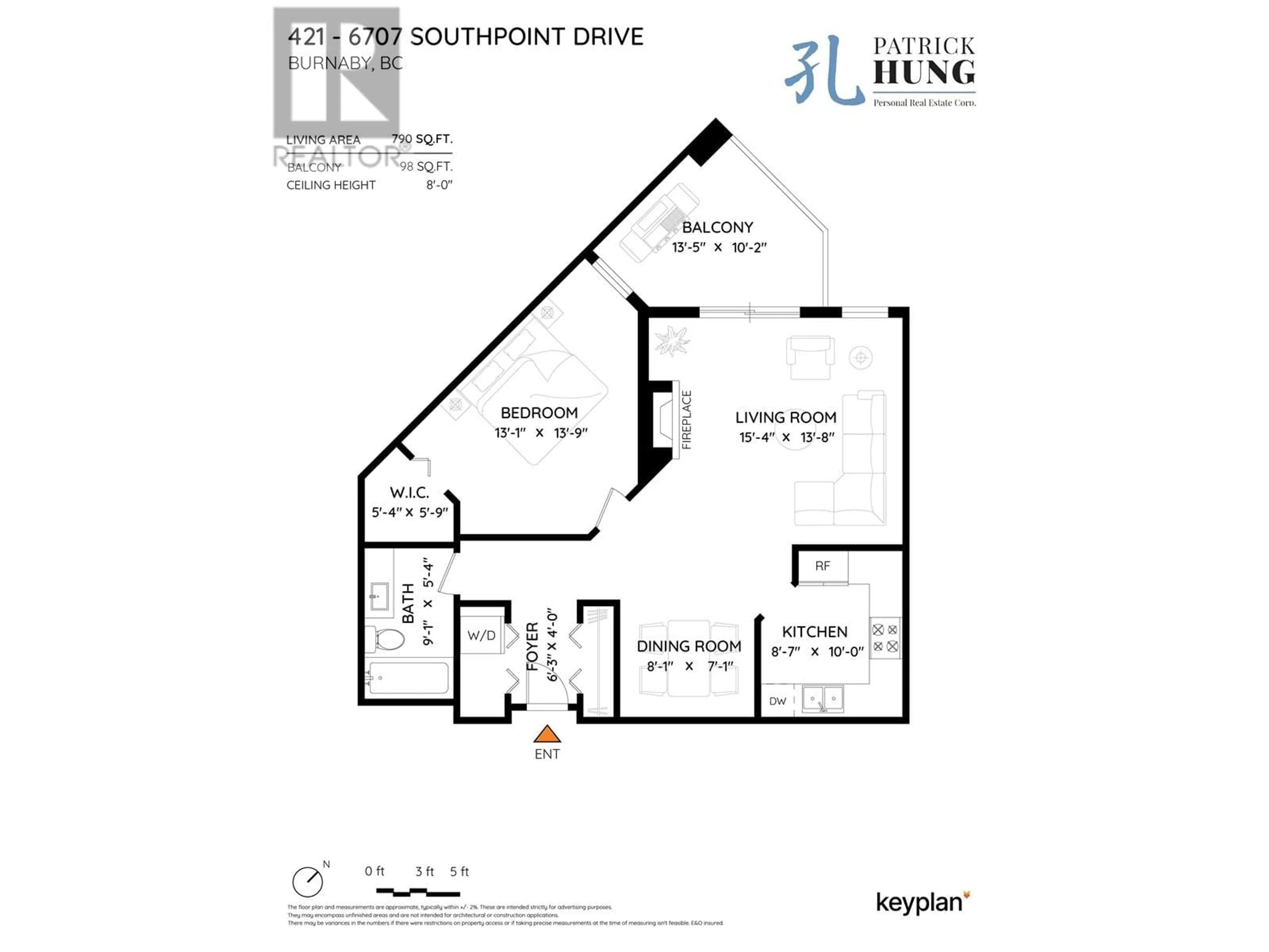 Floor plan for 421 - 6707 SOUTHPOINT DRIVE, Burnaby British Columbia V3N4V8