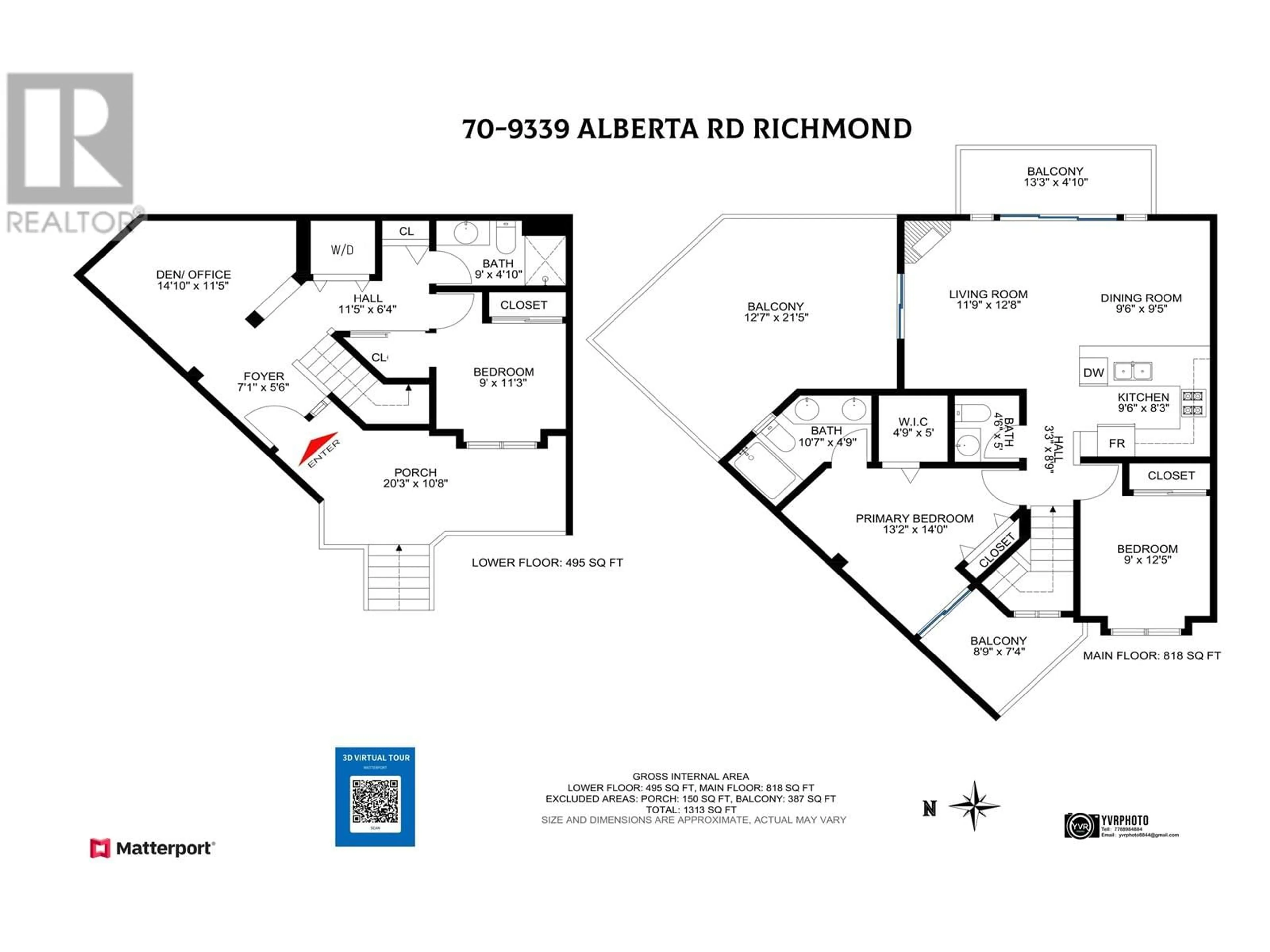 Floor plan for 70 - 9339 ALBERTA ROAD, Richmond British Columbia V6Y4E3