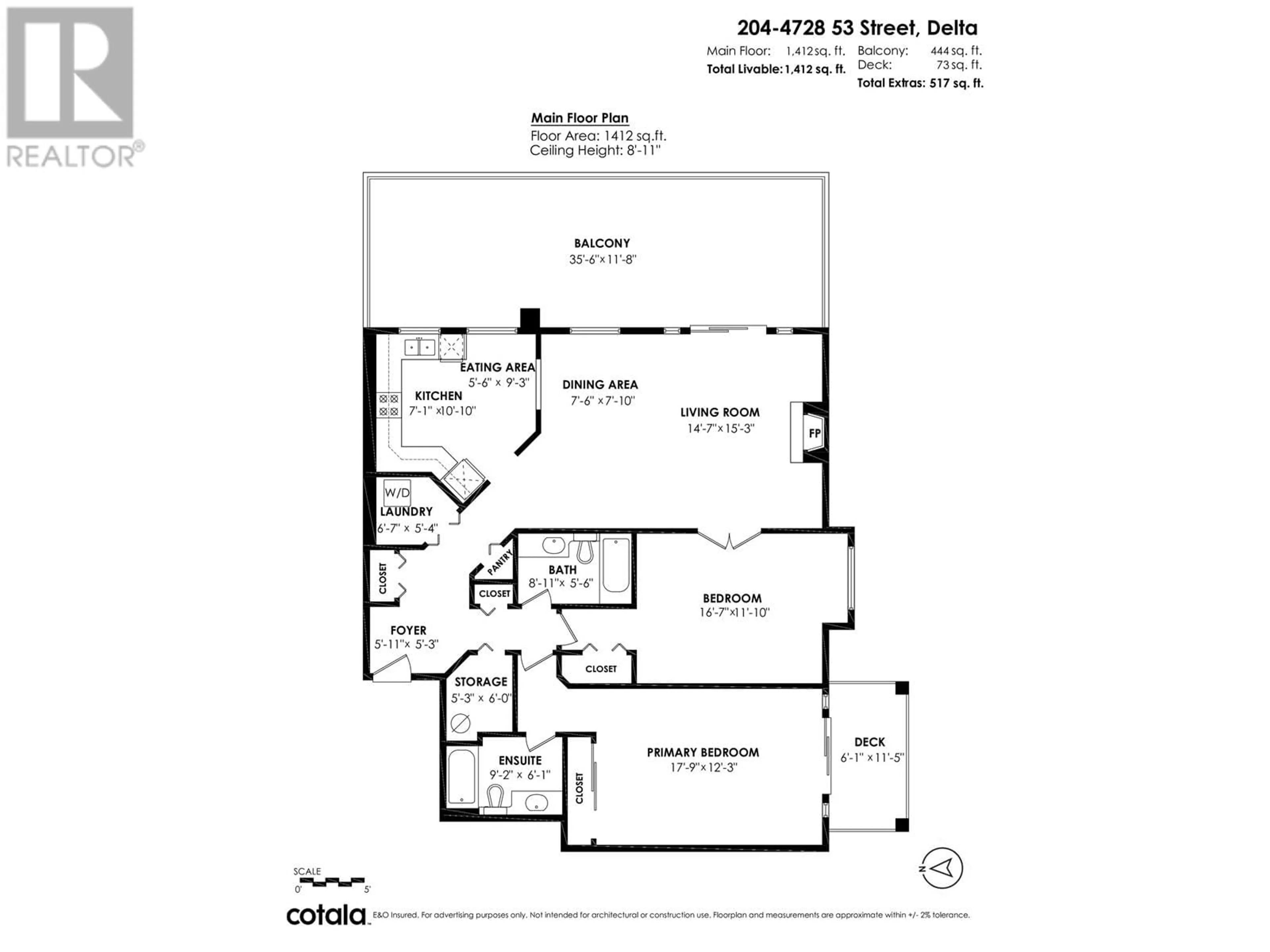 Floor plan for 204 - 4728 53 STREET, Delta British Columbia V4K2Z1