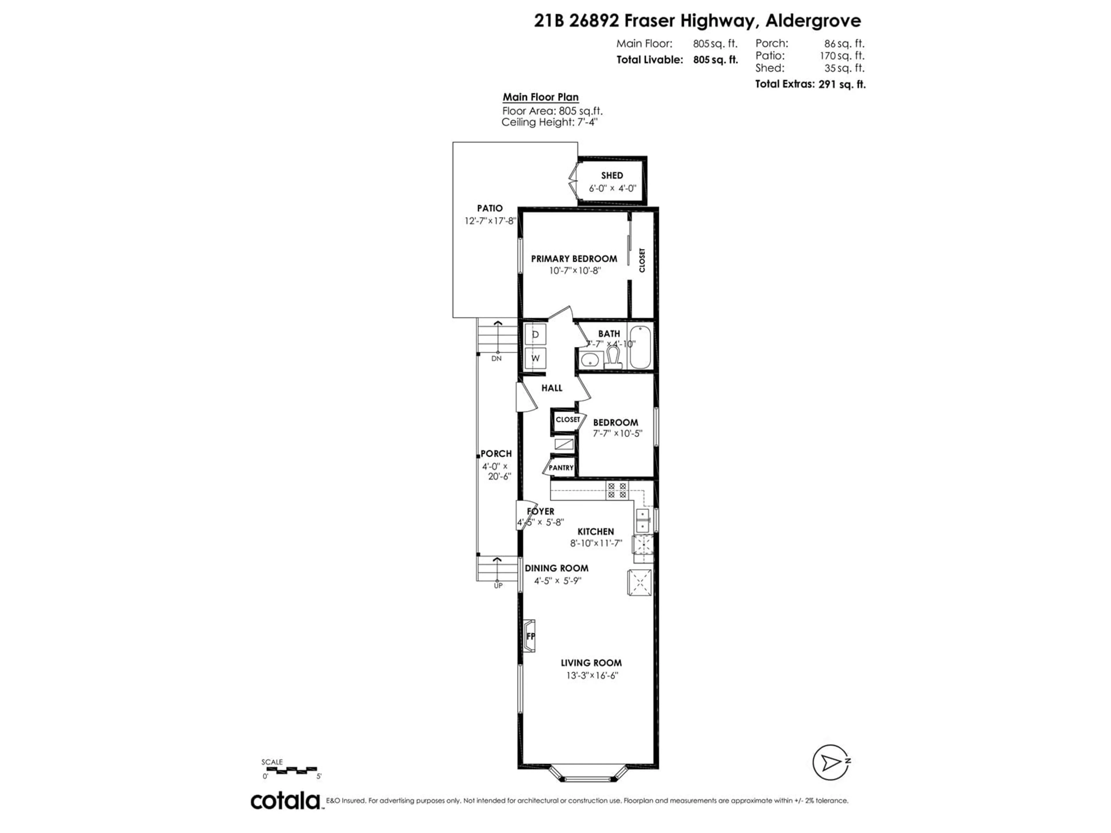Floor plan for 21B - 26892 FRASER, Langley British Columbia V4W3V3