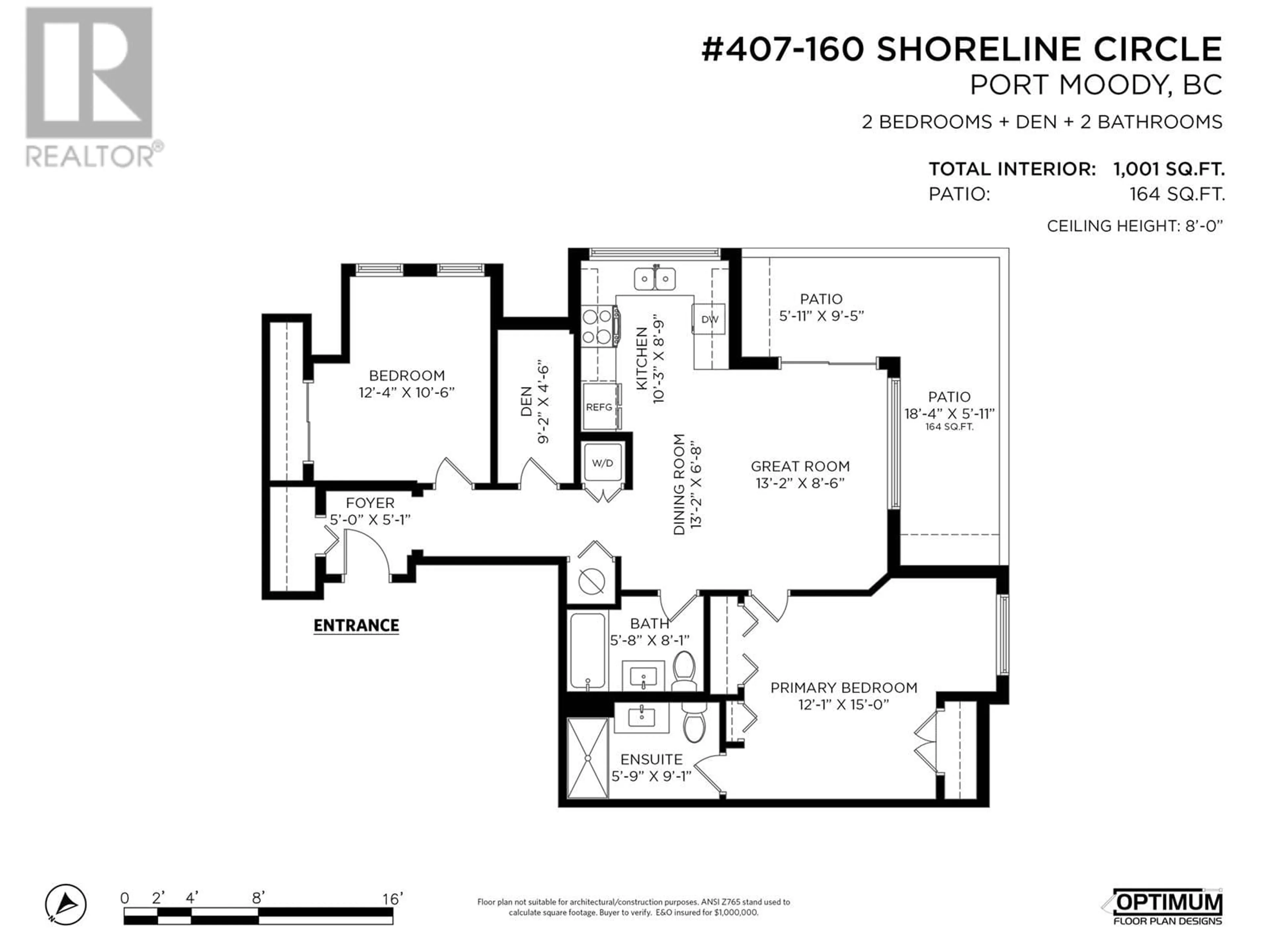 Floor plan for 407 - 160 SHORELINE CIRCLE, Port Moody British Columbia V3H0B2