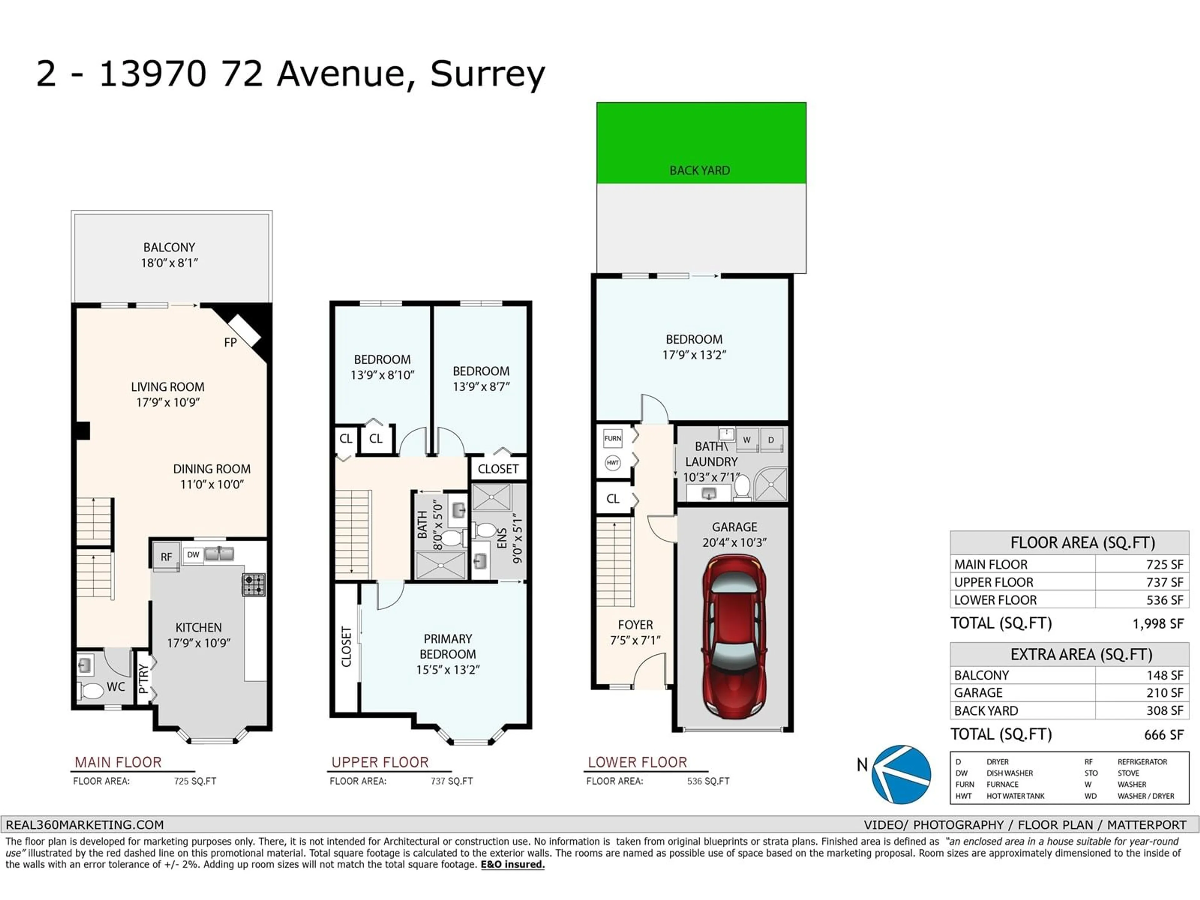 Floor plan for 2 - 13970 72, Surrey British Columbia V3W2P7