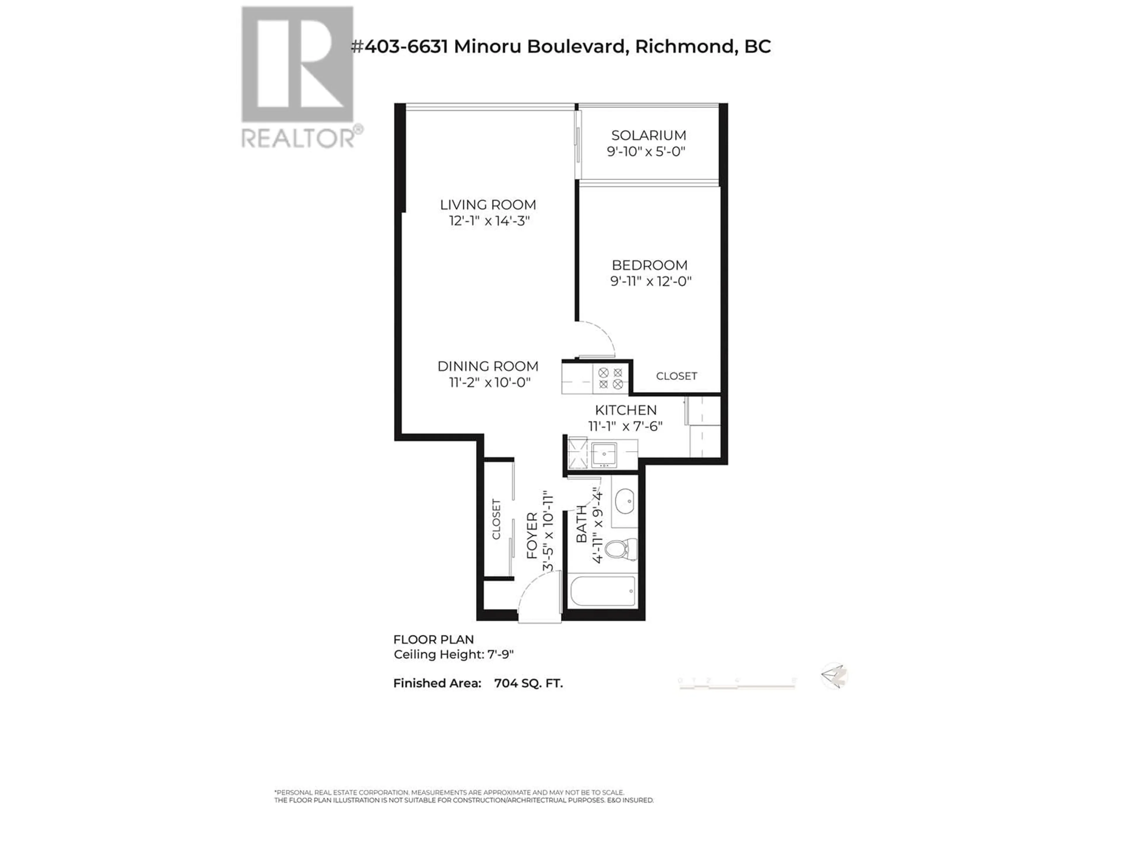 Floor plan for 403 - 6631 MINORU BOULEVARD, Richmond British Columbia V6Y1Z1