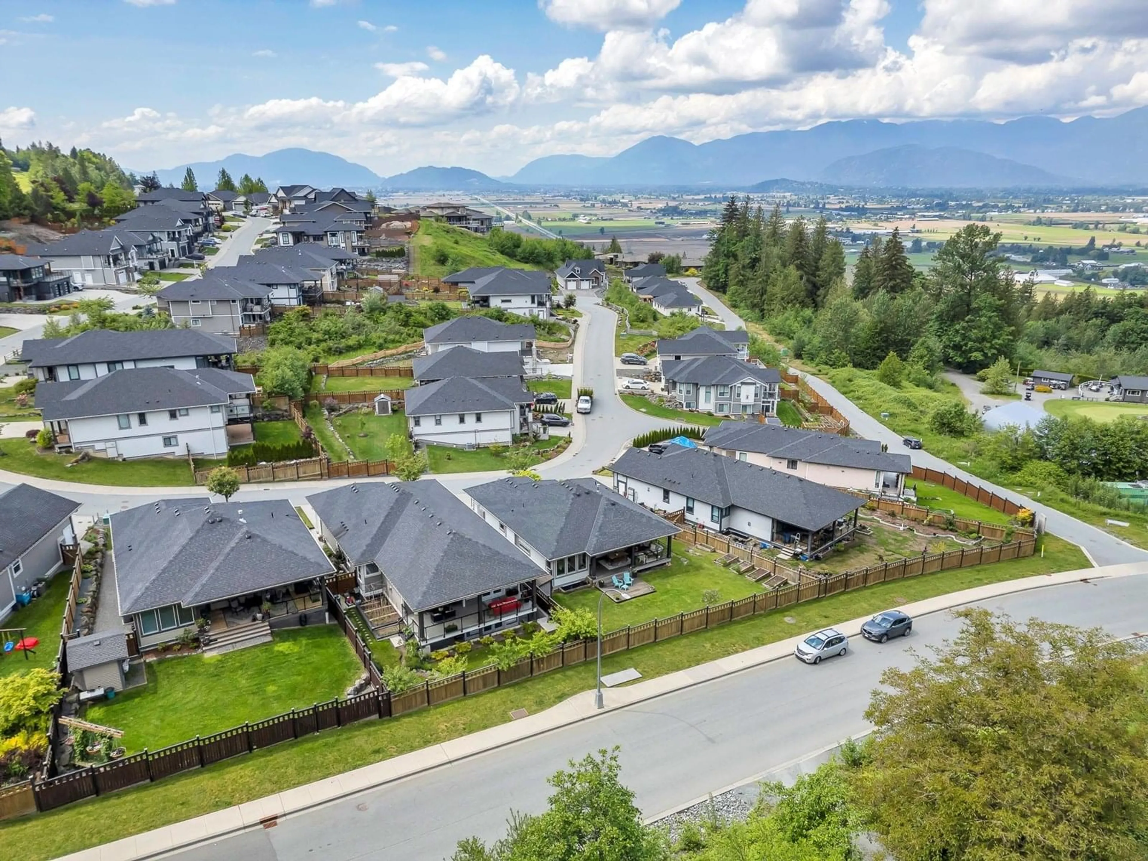 A pic from outside/outdoor area/front of a property/back of a property/a pic from drone, mountain view for 5 - 8295 NIXON ROAD, Chilliwack British Columbia V4Z0C8