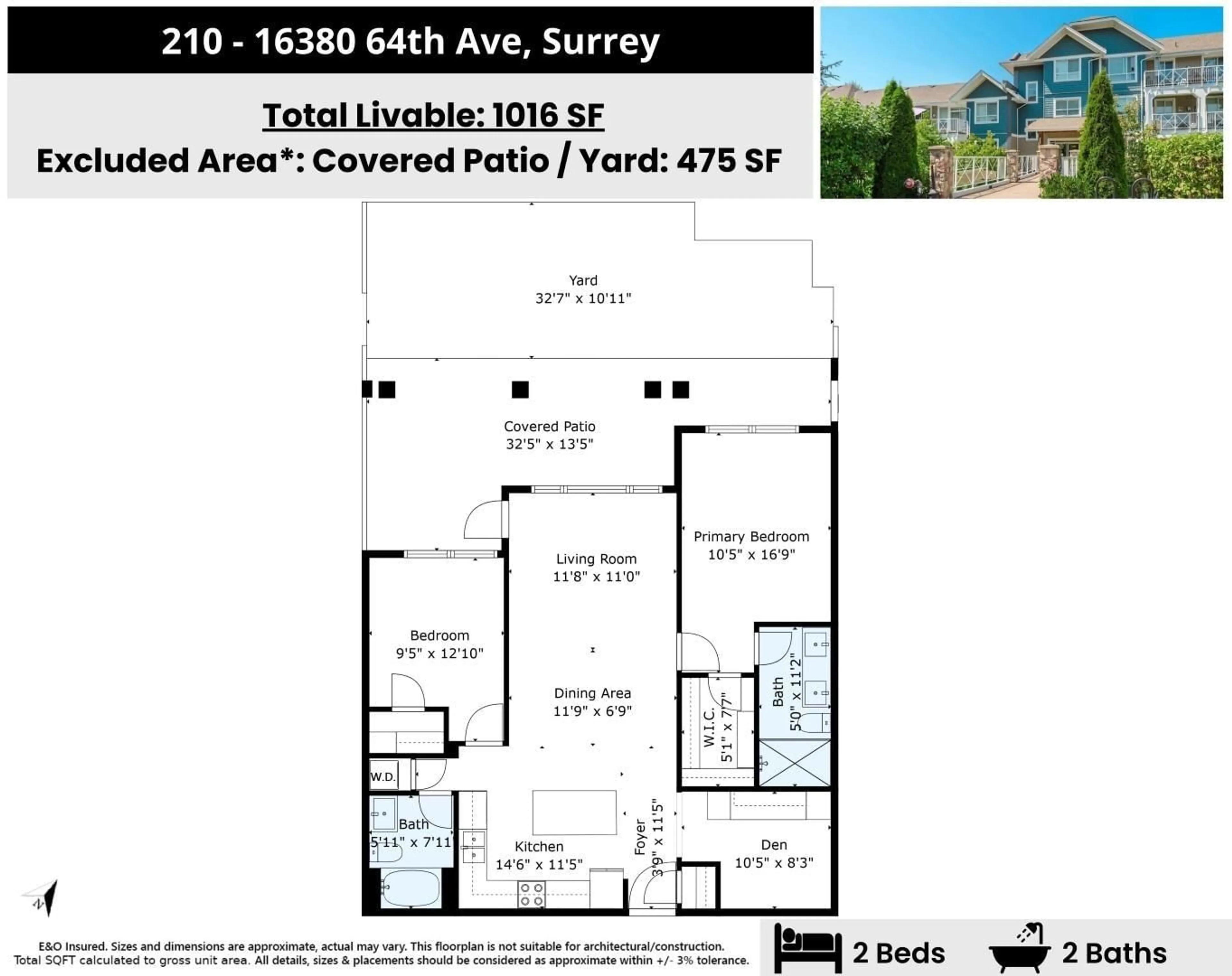 Floor plan for 210 - 16380 64, Surrey British Columbia V3S6X6