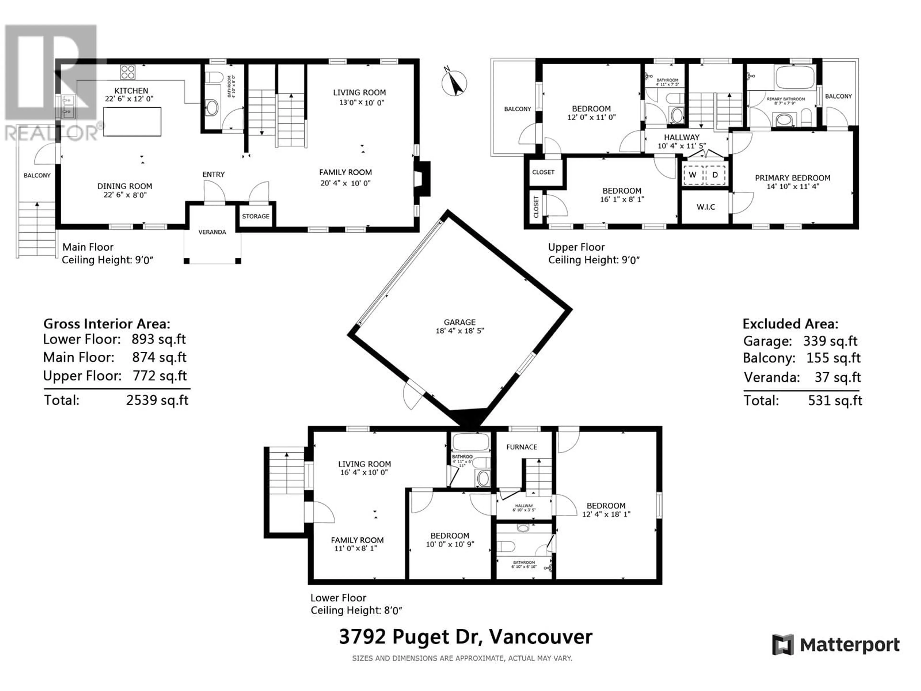 Floor plan for 3792 PUGET DRIVE, Vancouver British Columbia V6L2V1