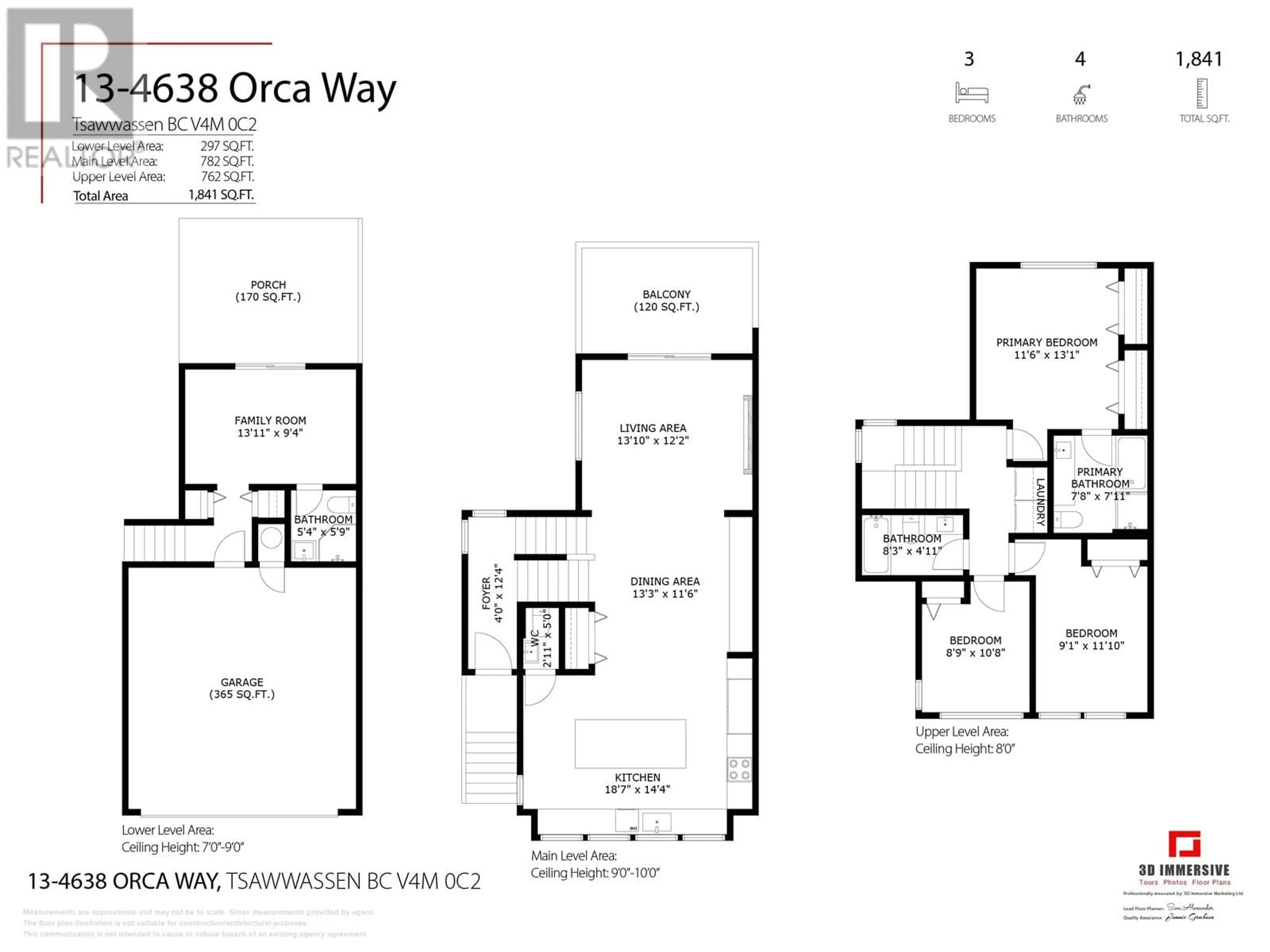 Floor plan for 13 - 4638 ORCA WAY, Tsawwassen British Columbia V4M0C2