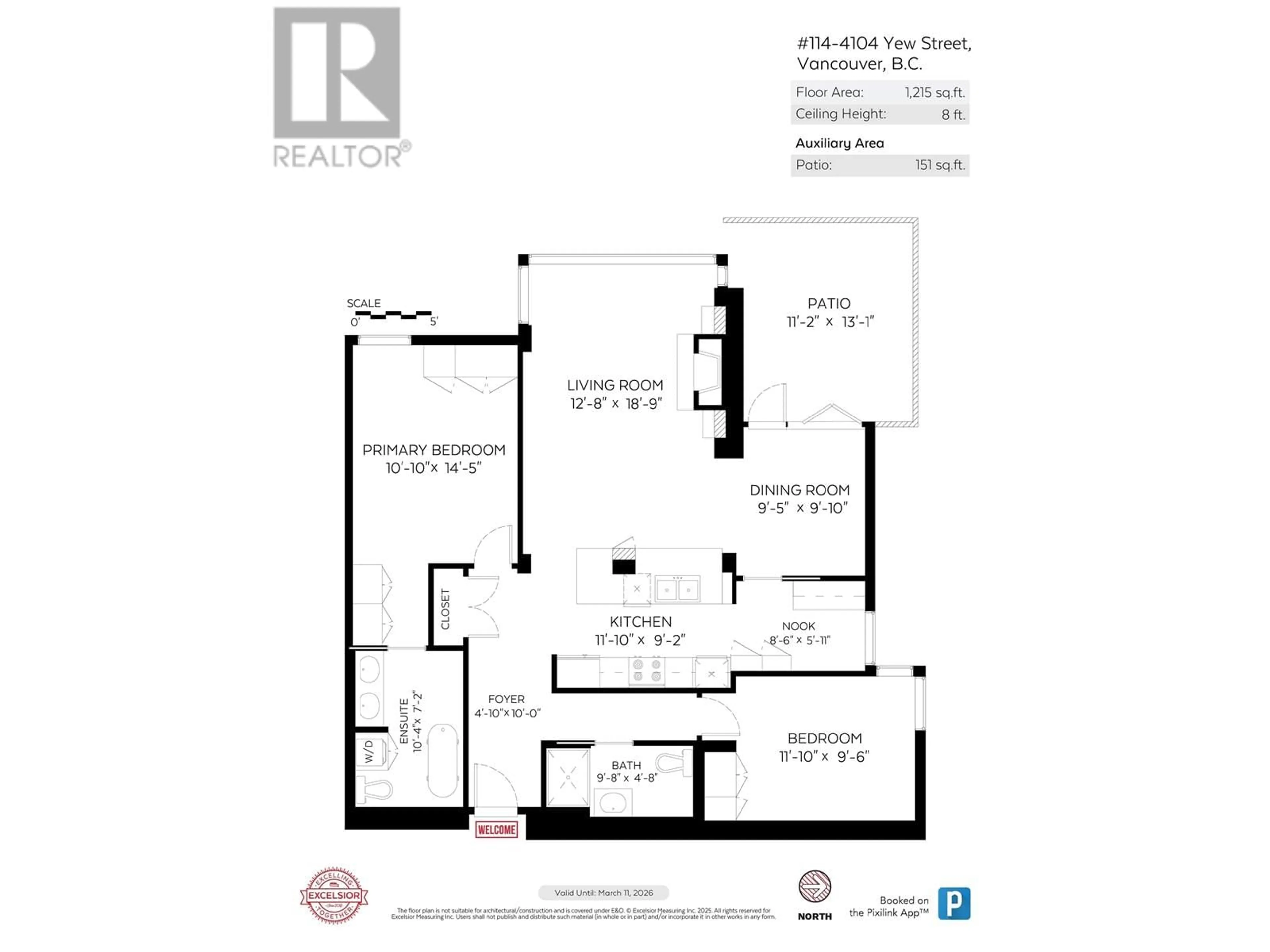Floor plan for 114 - 4101 YEW STREET, Vancouver British Columbia V6L3B7
