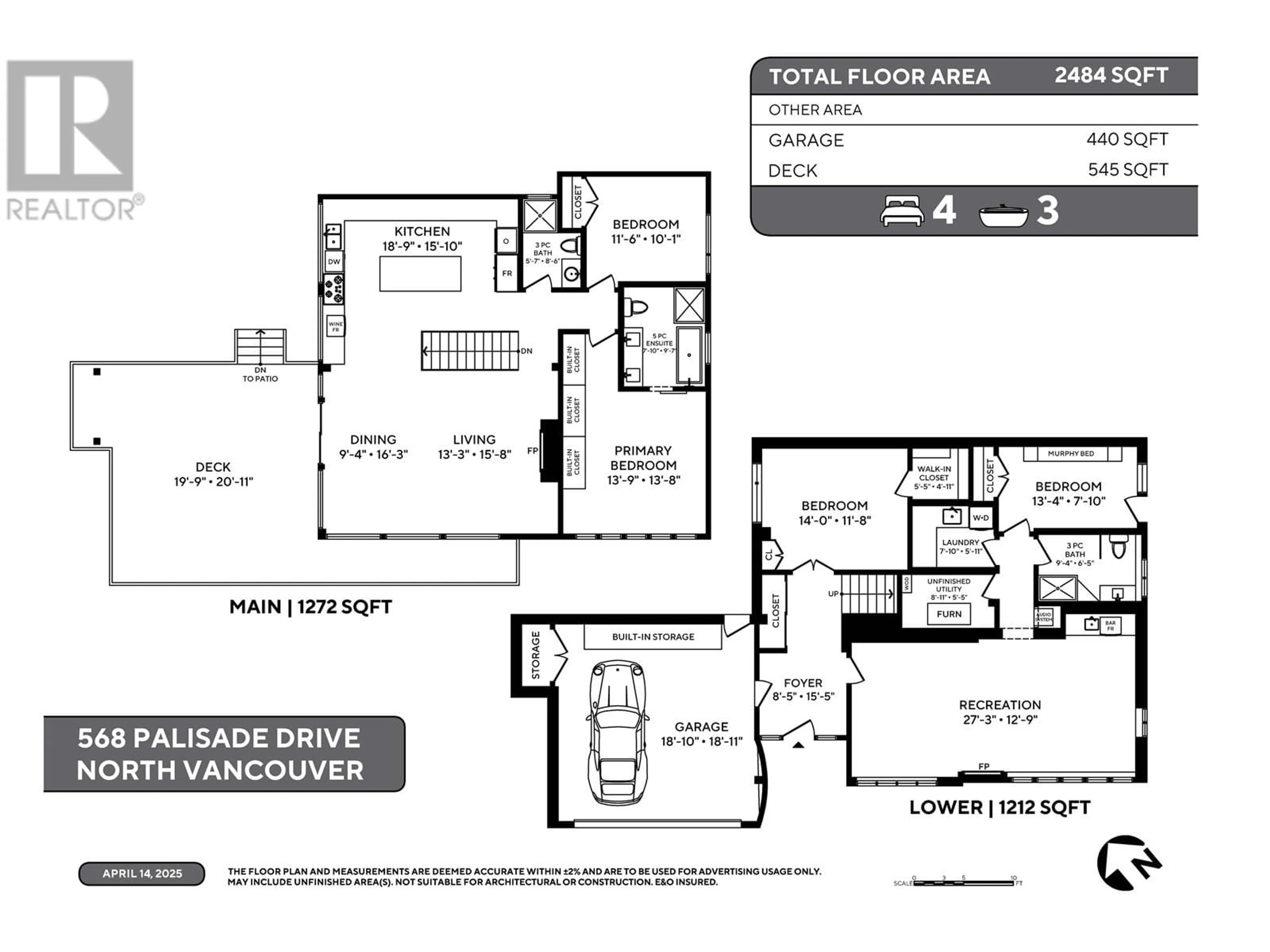 Floor plan for 568 PALISADE DRIVE, North Vancouver British Columbia V7R2J1