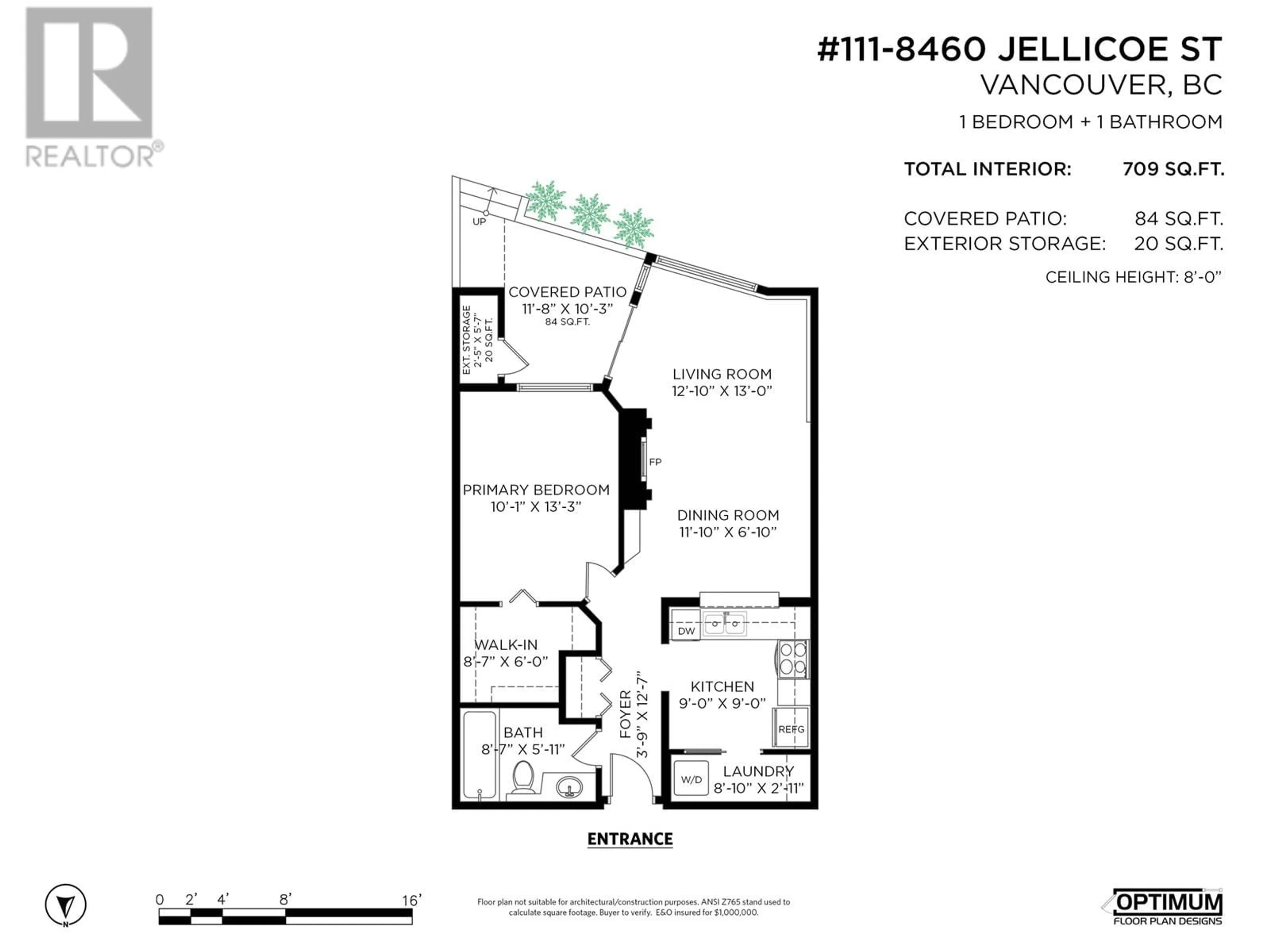 Floor plan for 111 - 8460 JELLICOE STREET, Vancouver British Columbia V5S4S8