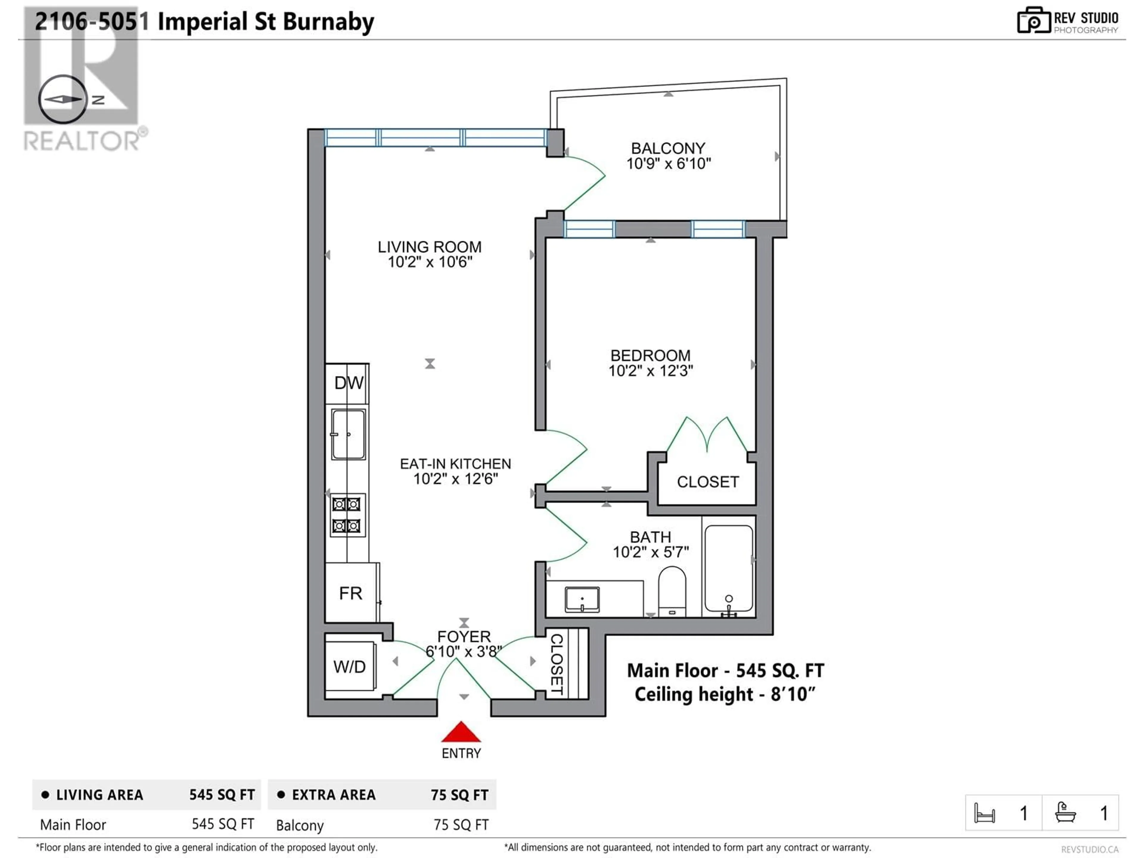 Floor plan for 2106 - 5051 IMPERIAL STREET, Burnaby British Columbia V5J0J3