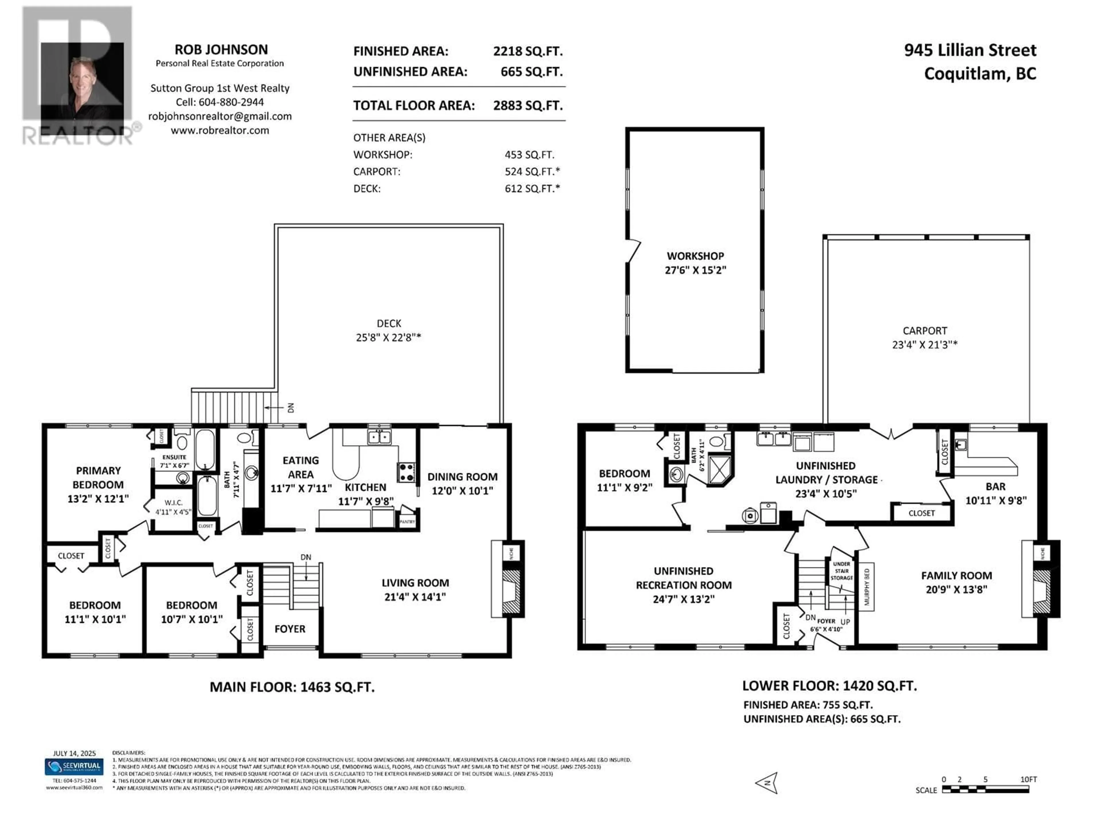 Floor plan for 945 LILLIAN STREET, Coquitlam British Columbia V3J5C6