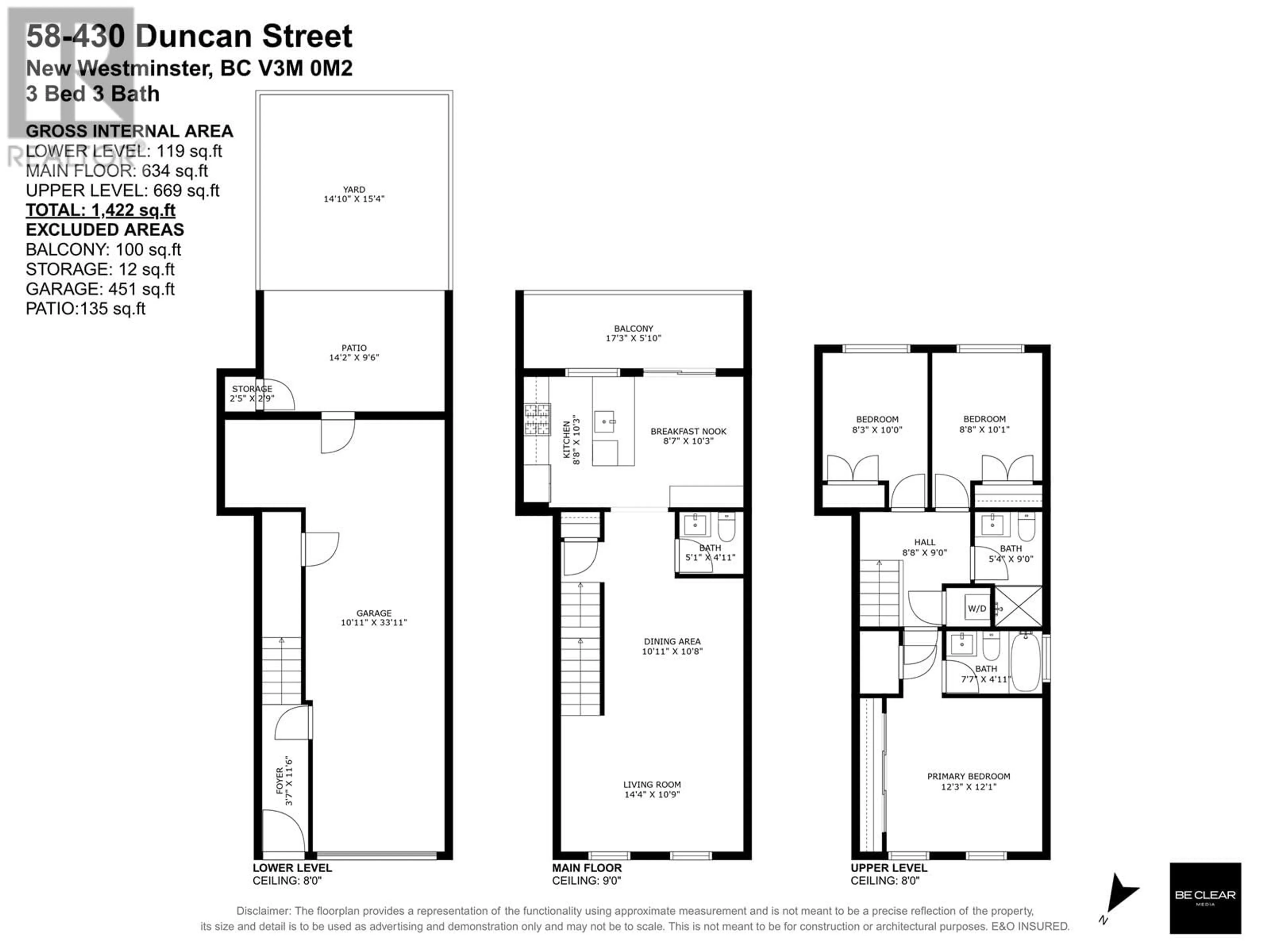 Floor plan for 58 - 430 DUNCAN STREET, New Westminster British Columbia V3M0M2