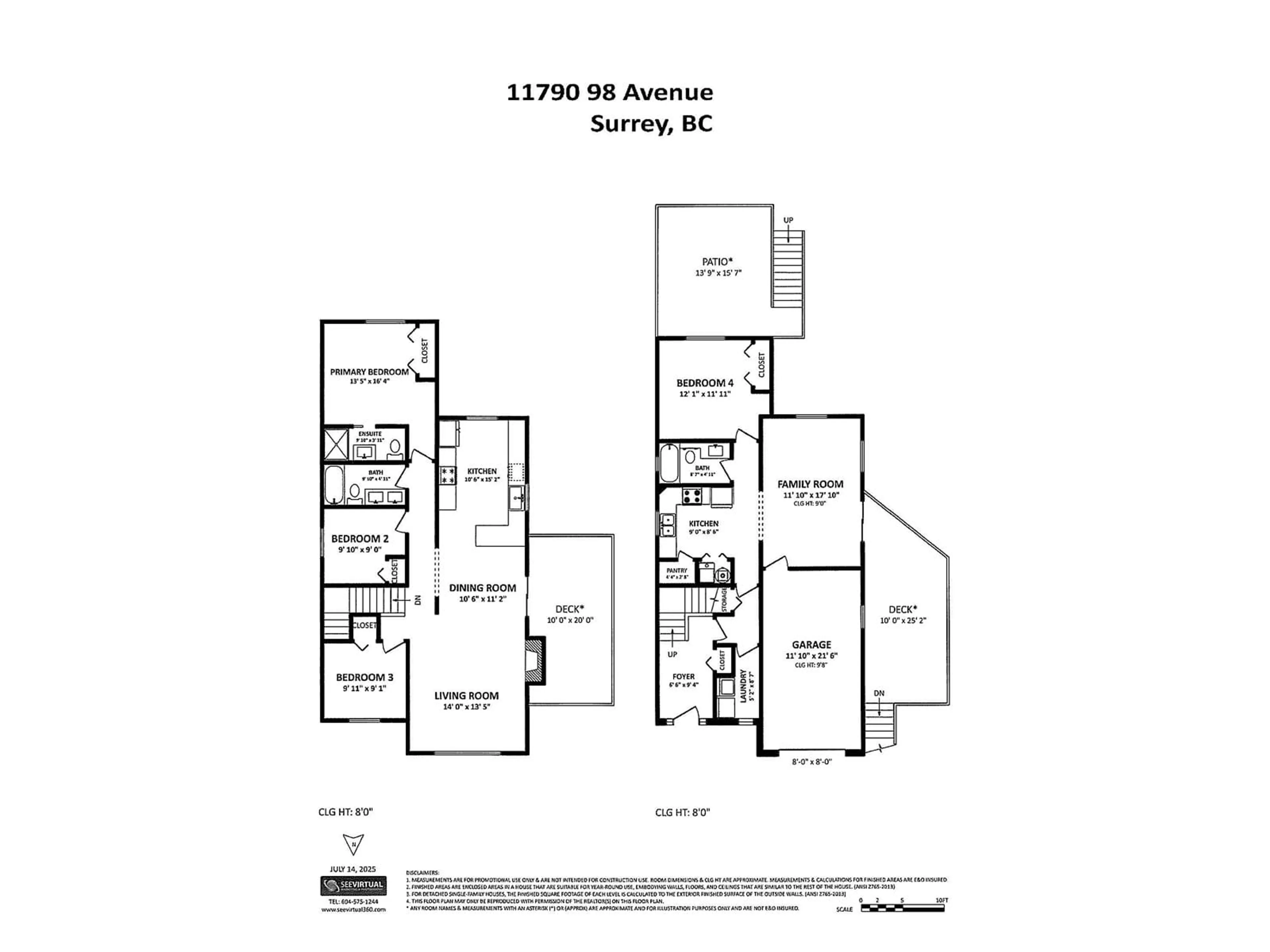 Floor plan for 11790 98, Surrey British Columbia V3V2J4