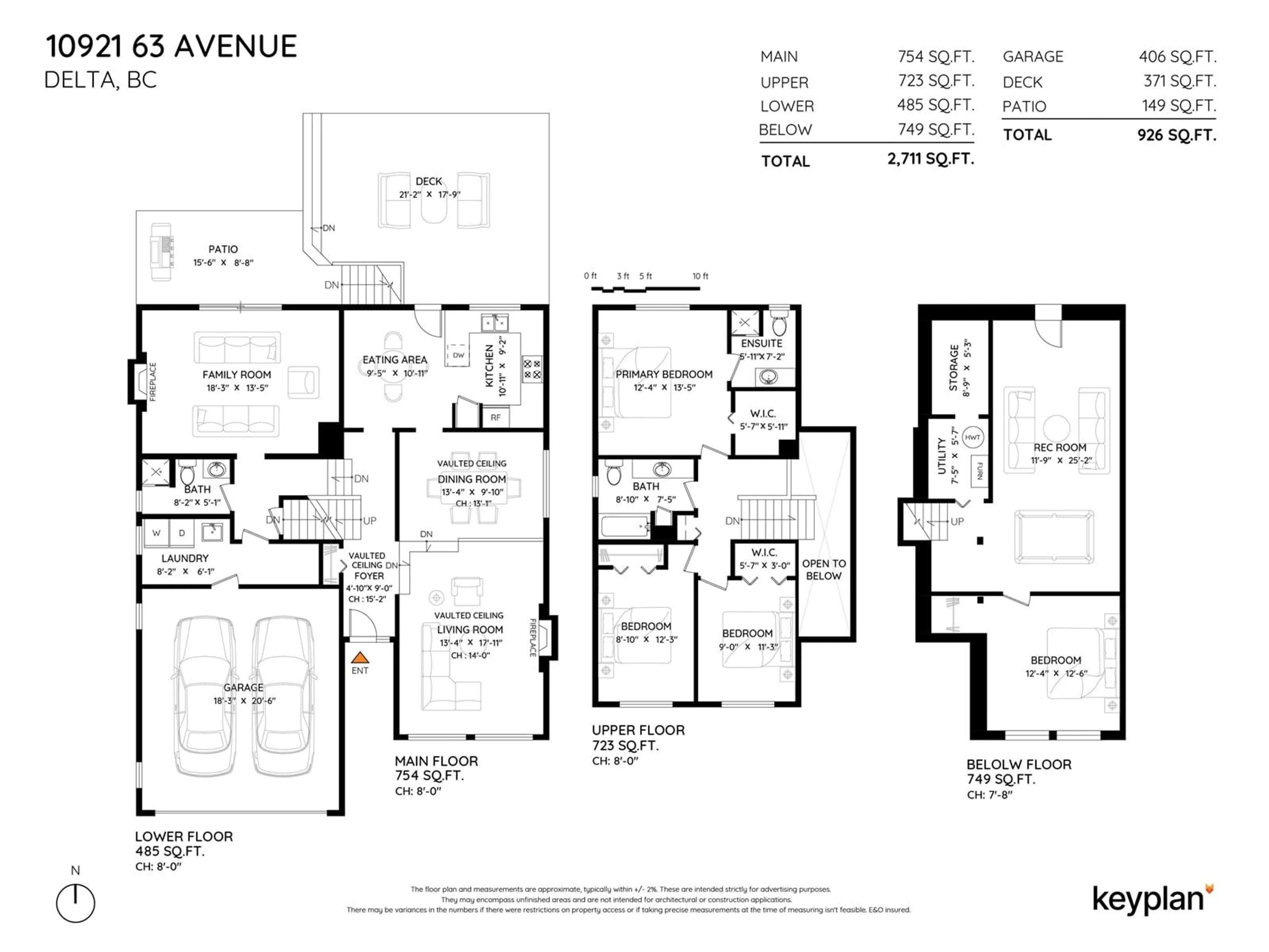 Floor plan for 10921 63, Delta British Columbia V4E3B2