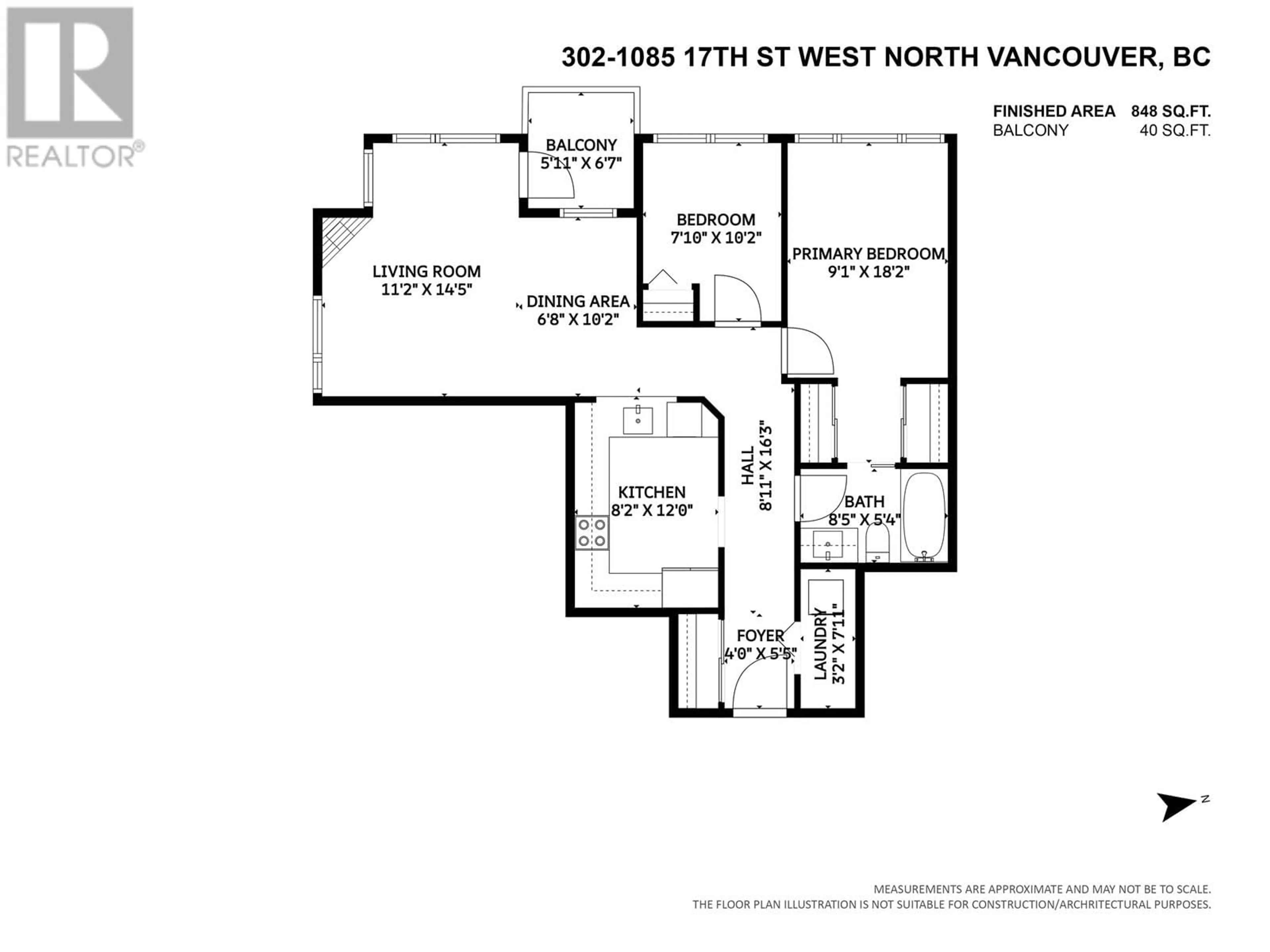 Floor plan for 302 - 1085 17TH STREET, North Vancouver British Columbia V7P3R3