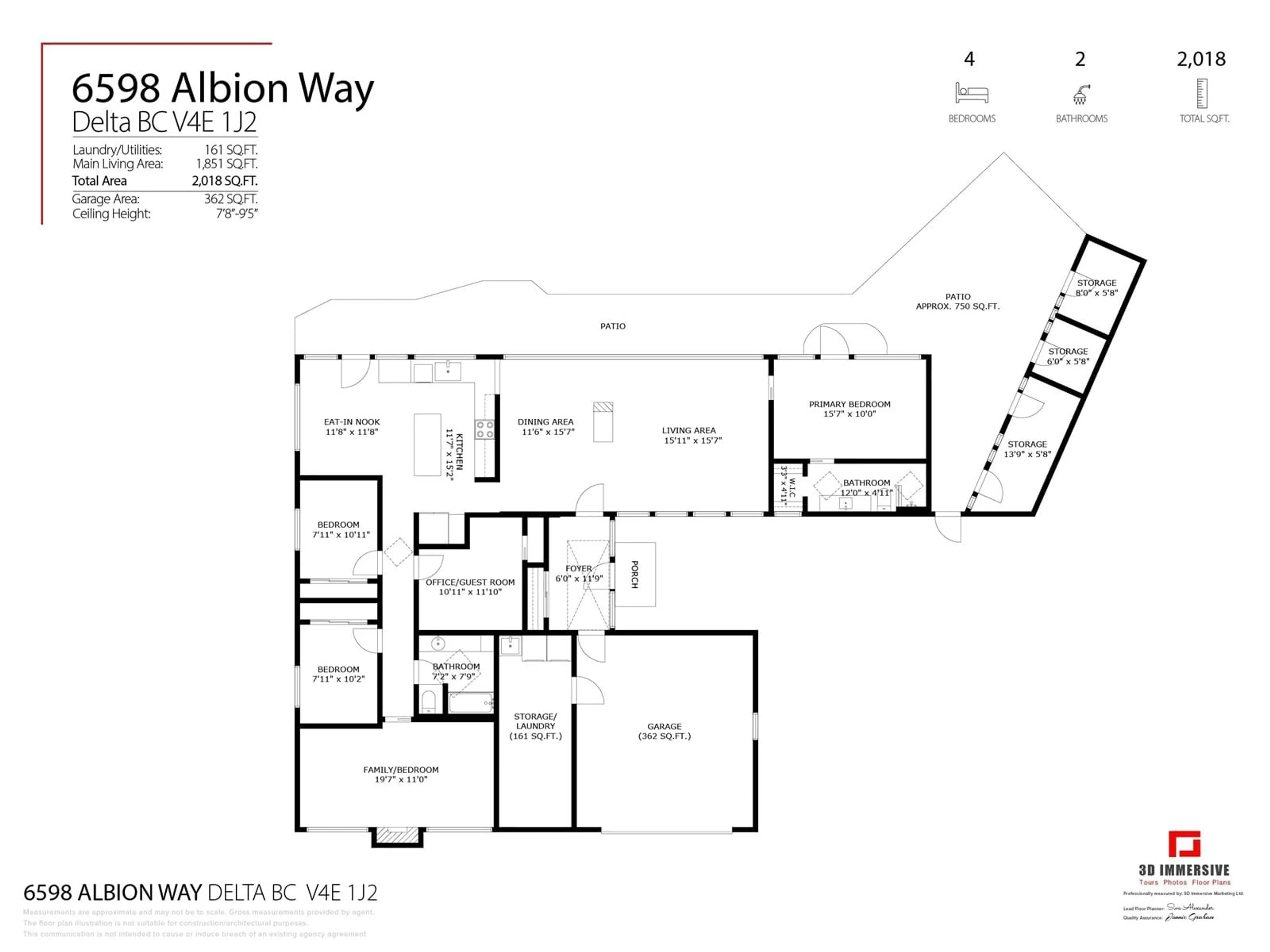 Floor plan for 6598 ALBION, Delta British Columbia V4E1J2