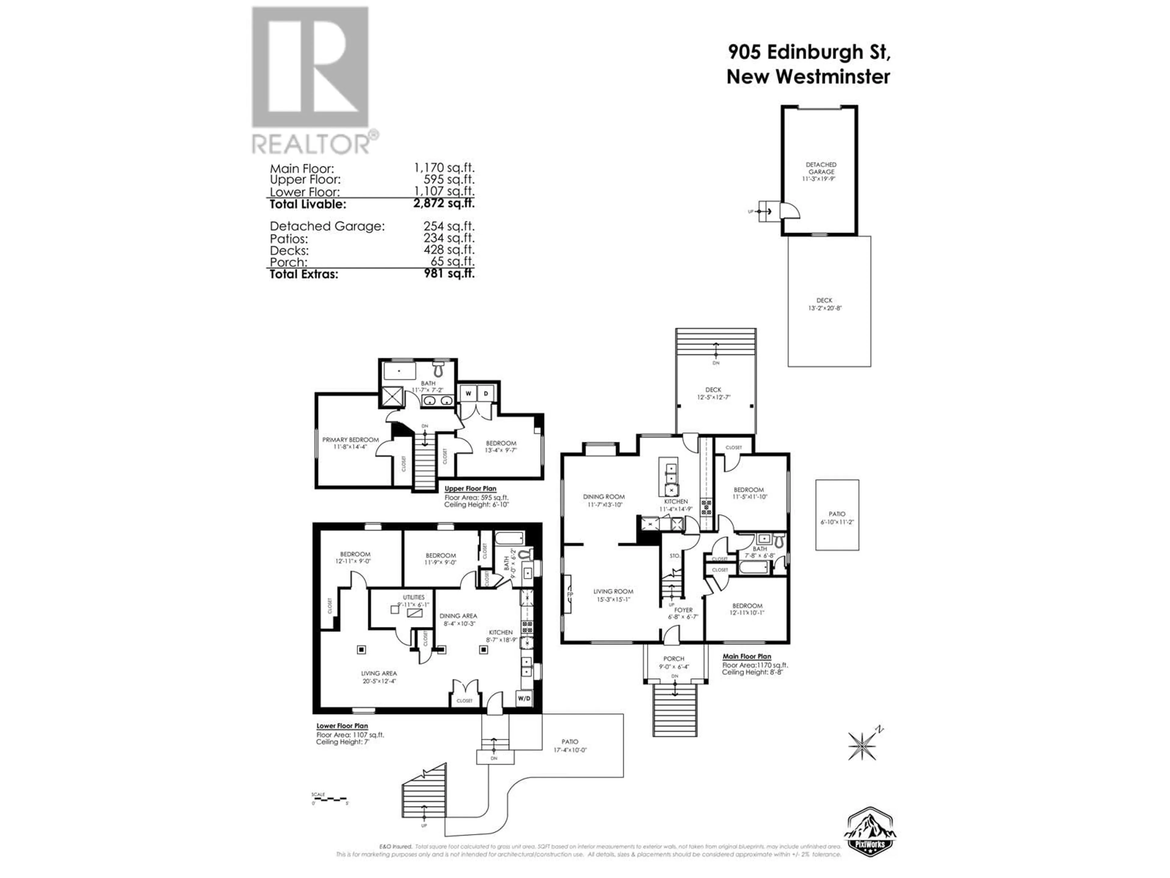 Floor plan for 905 EDINBURGH STREET, New Westminster British Columbia V3M2V2