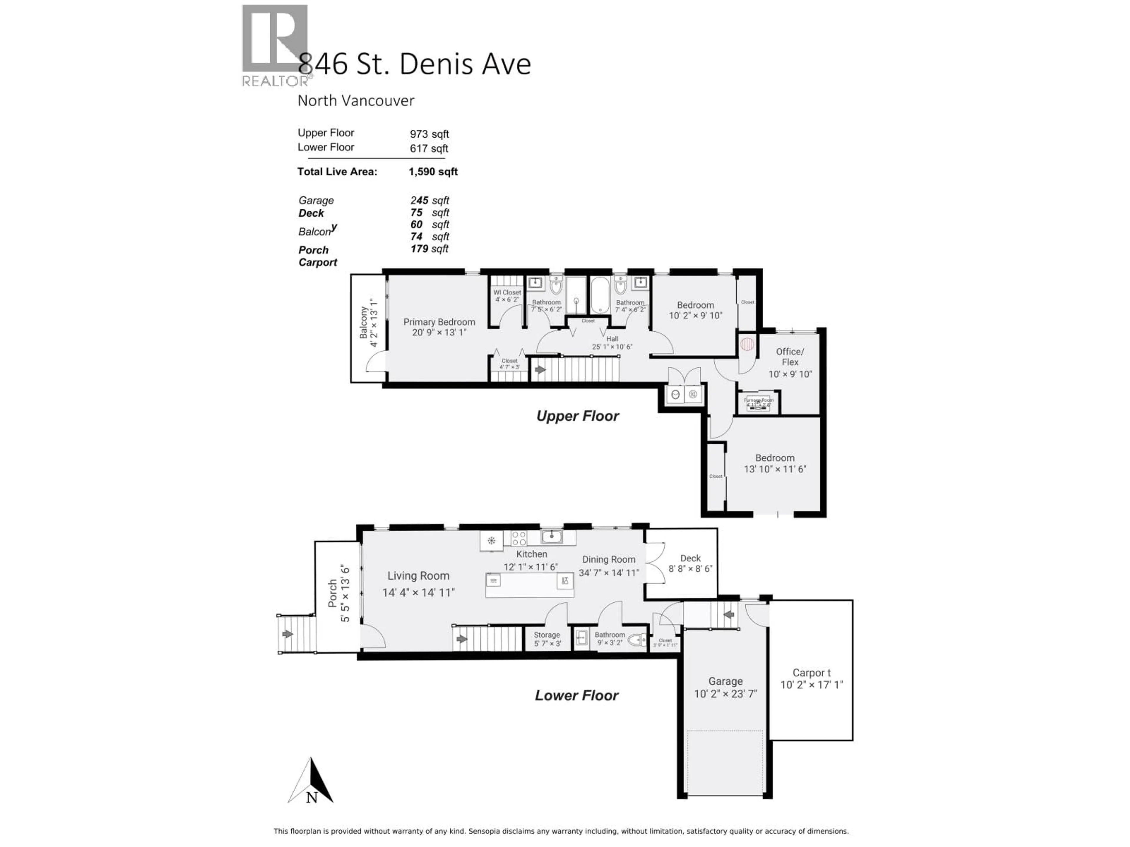 Floor plan for 846 ST. DENIS AVENUE, North Vancouver British Columbia V7J2G4