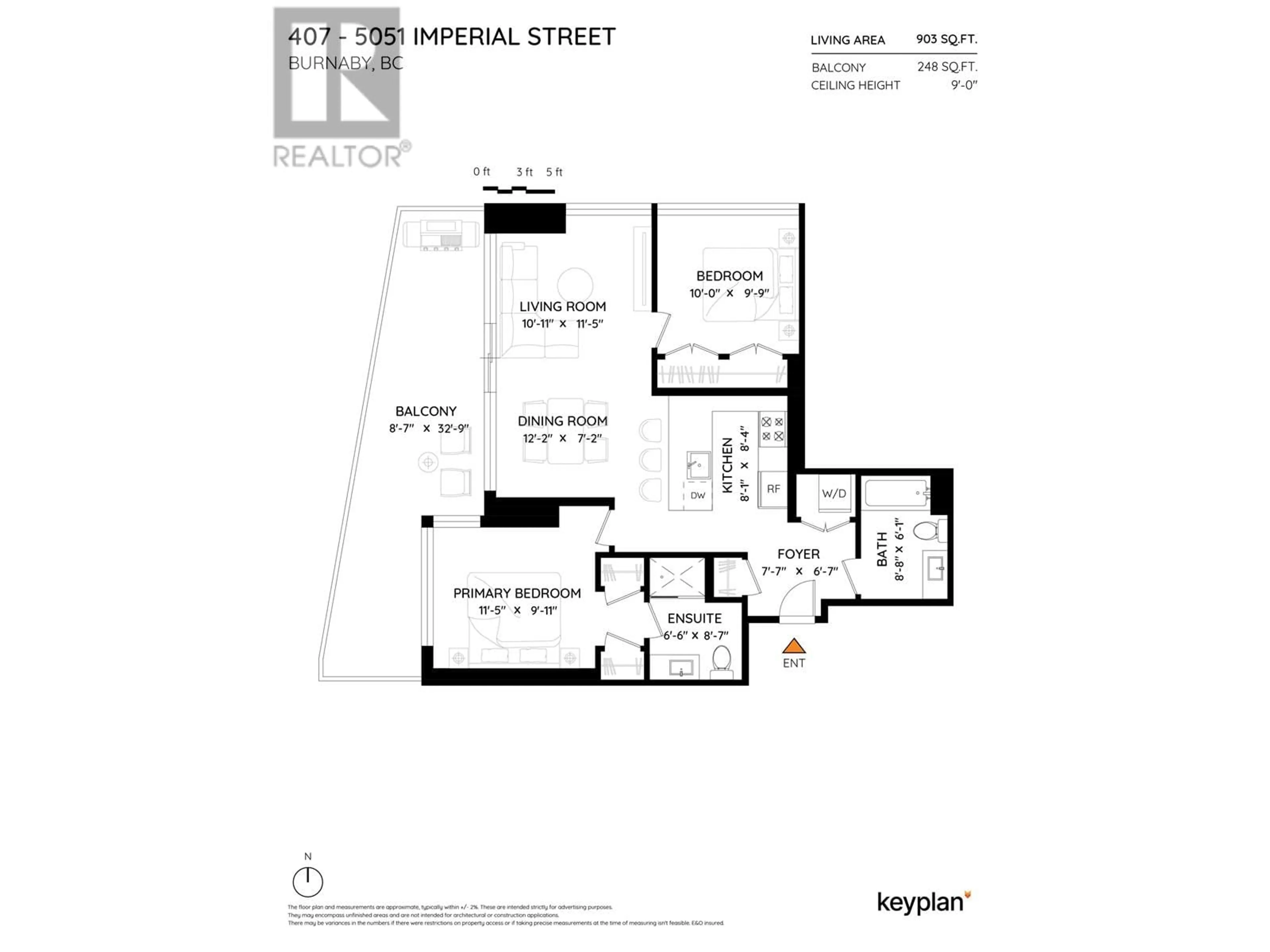 Floor plan for 407 - 5051 IMPERIAL STREET, Burnaby British Columbia V5J0J3