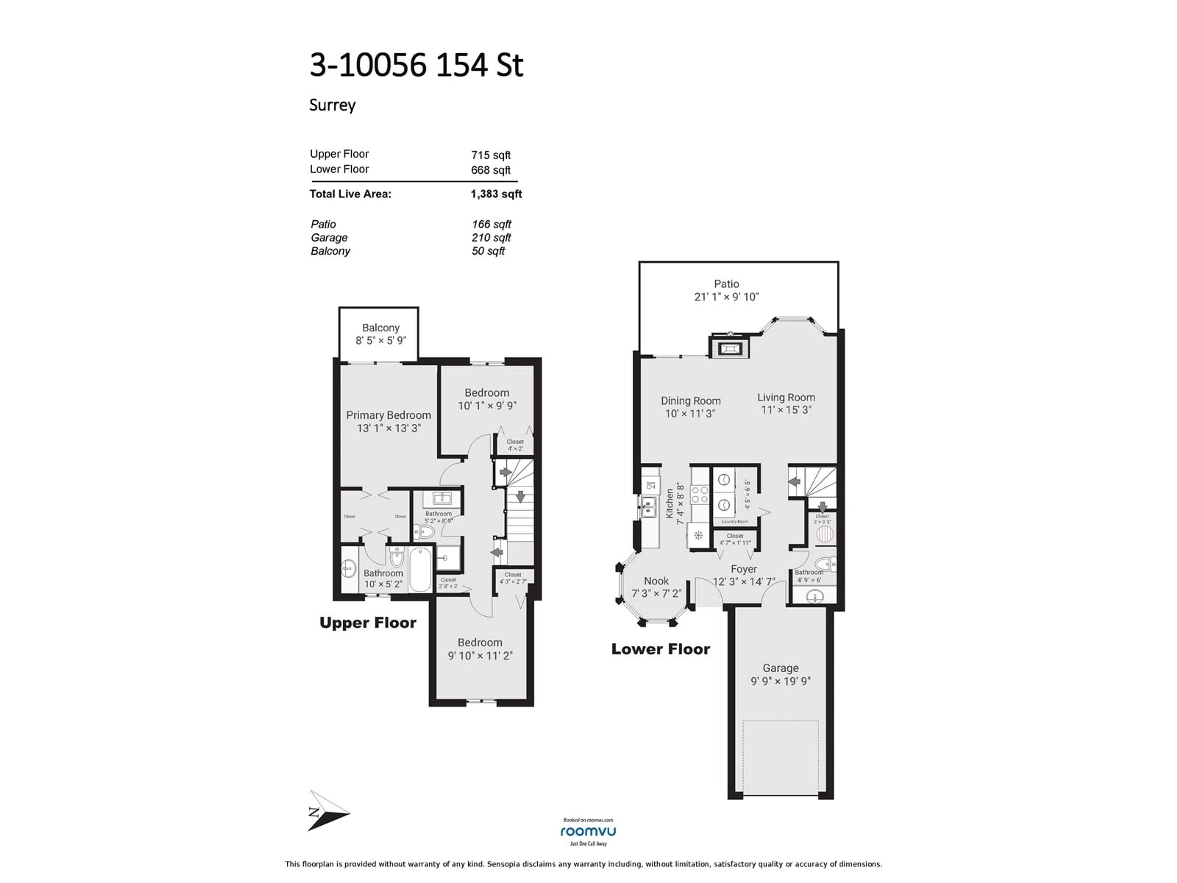 Floor plan for 3 - 10056 154, Surrey British Columbia V3R4J6