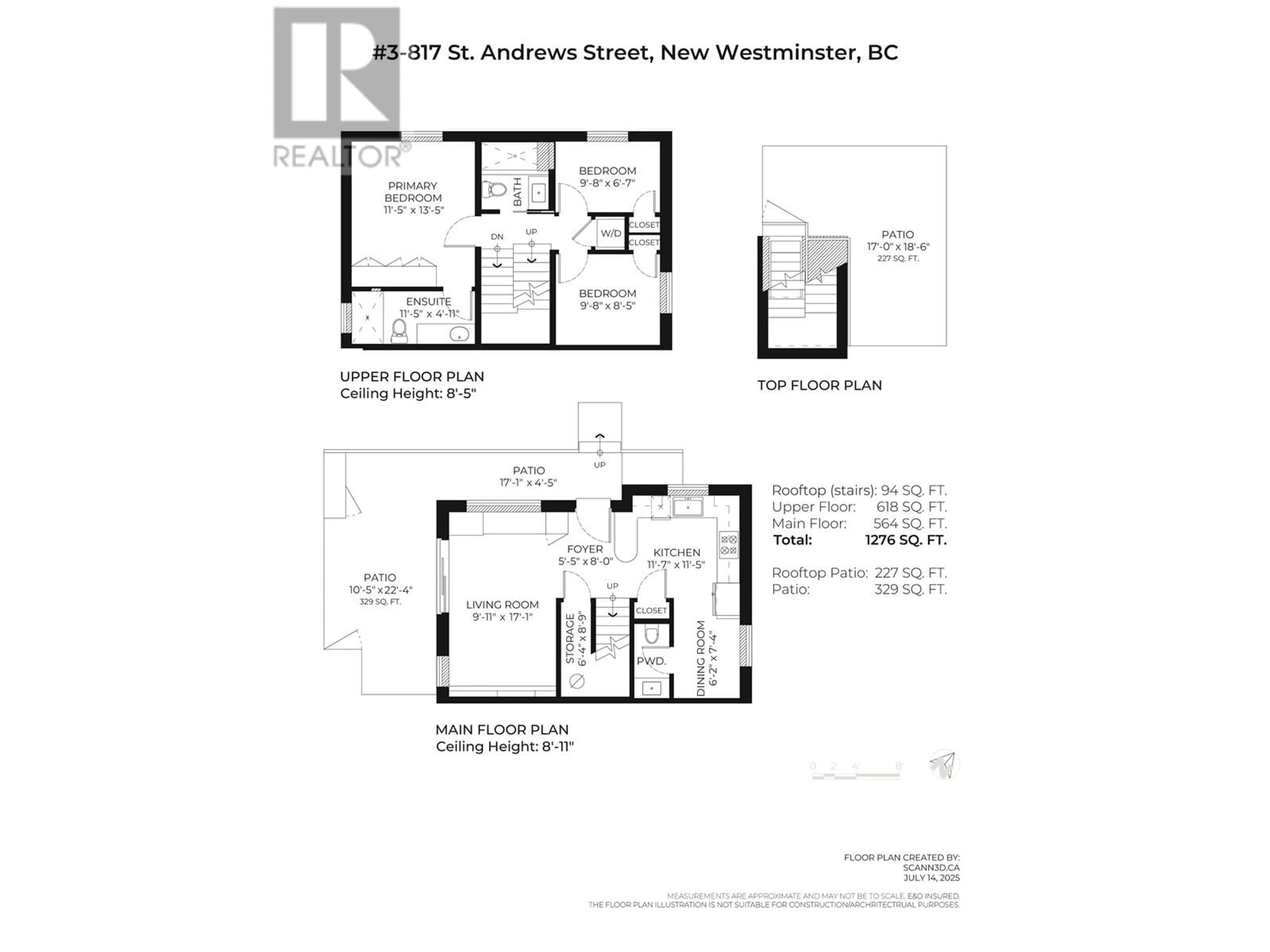 Floor plan for 3 - 817 ST. ANDREWS STREET, New Westminster British Columbia V3M1V9