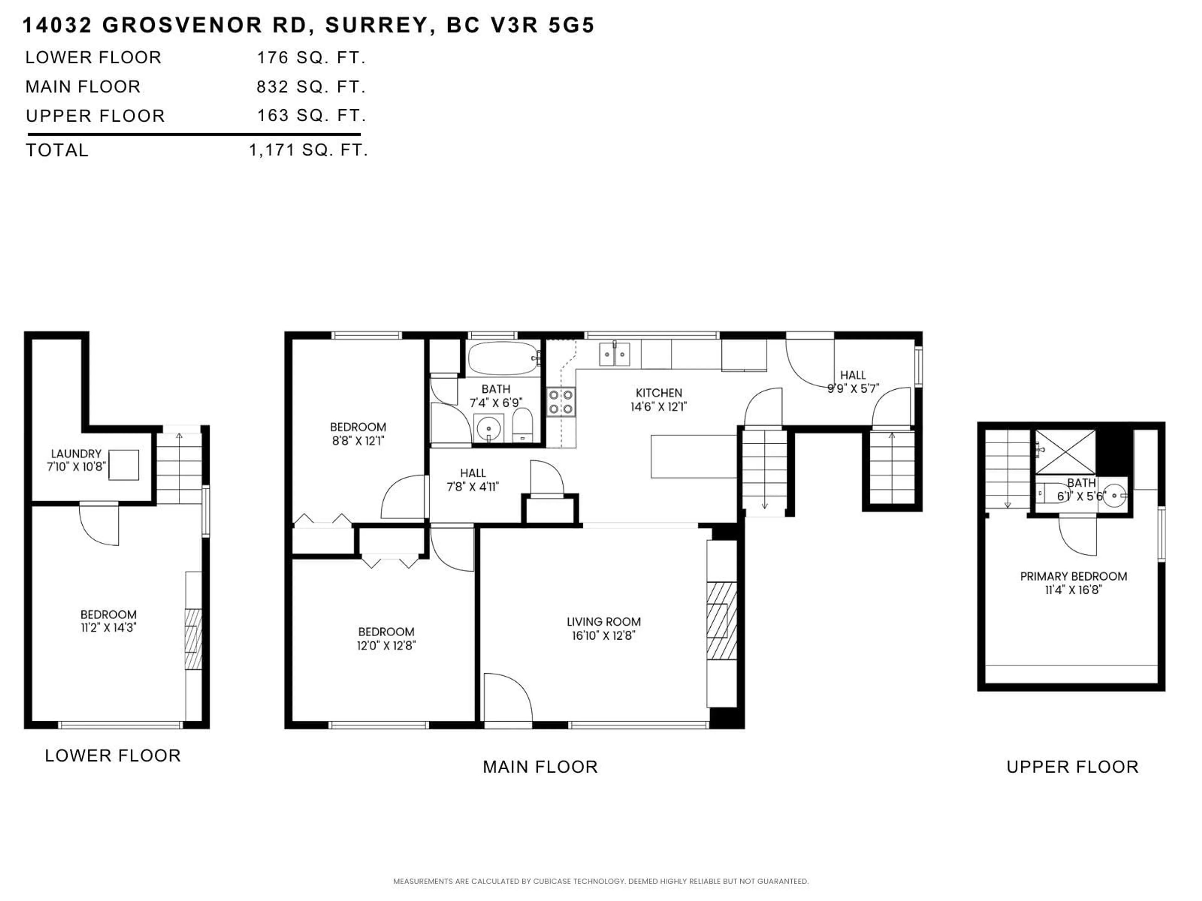 Floor plan for 14032 GROSVENOR, Surrey British Columbia V3R5G5