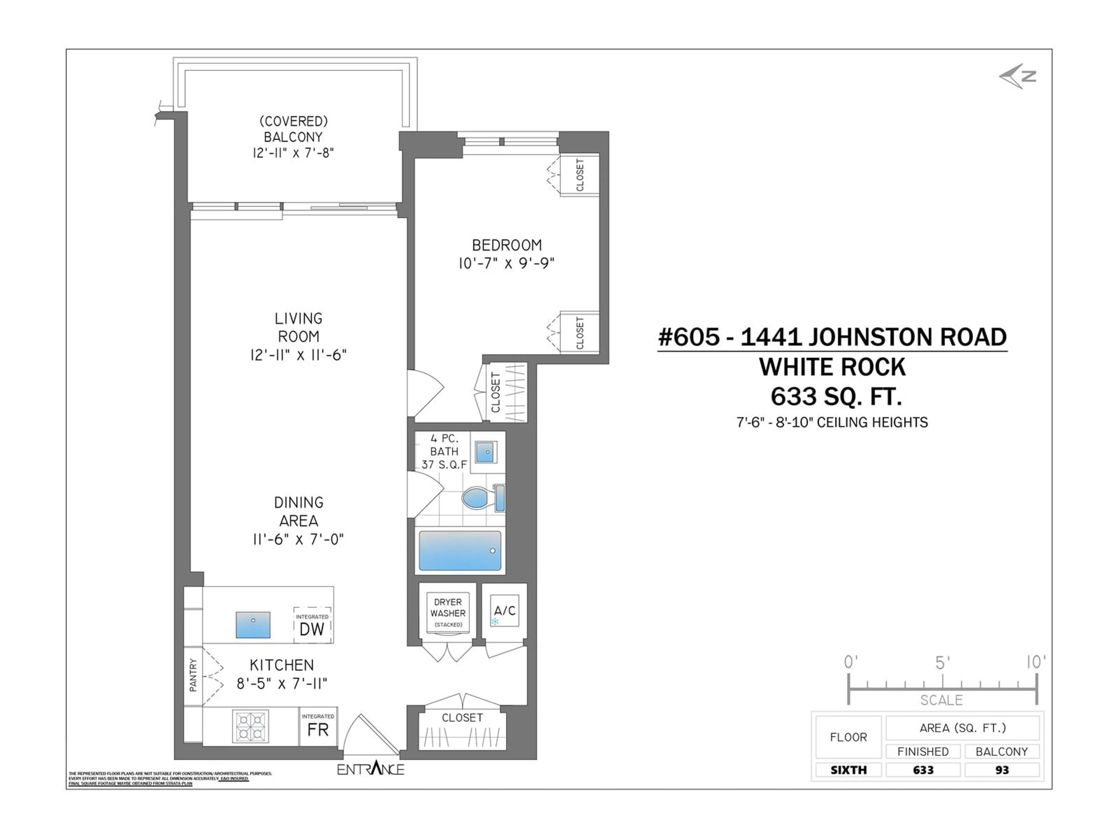 Floor plan for 605 - 1441 JOHNSTON, White Rock British Columbia V4B3Z4