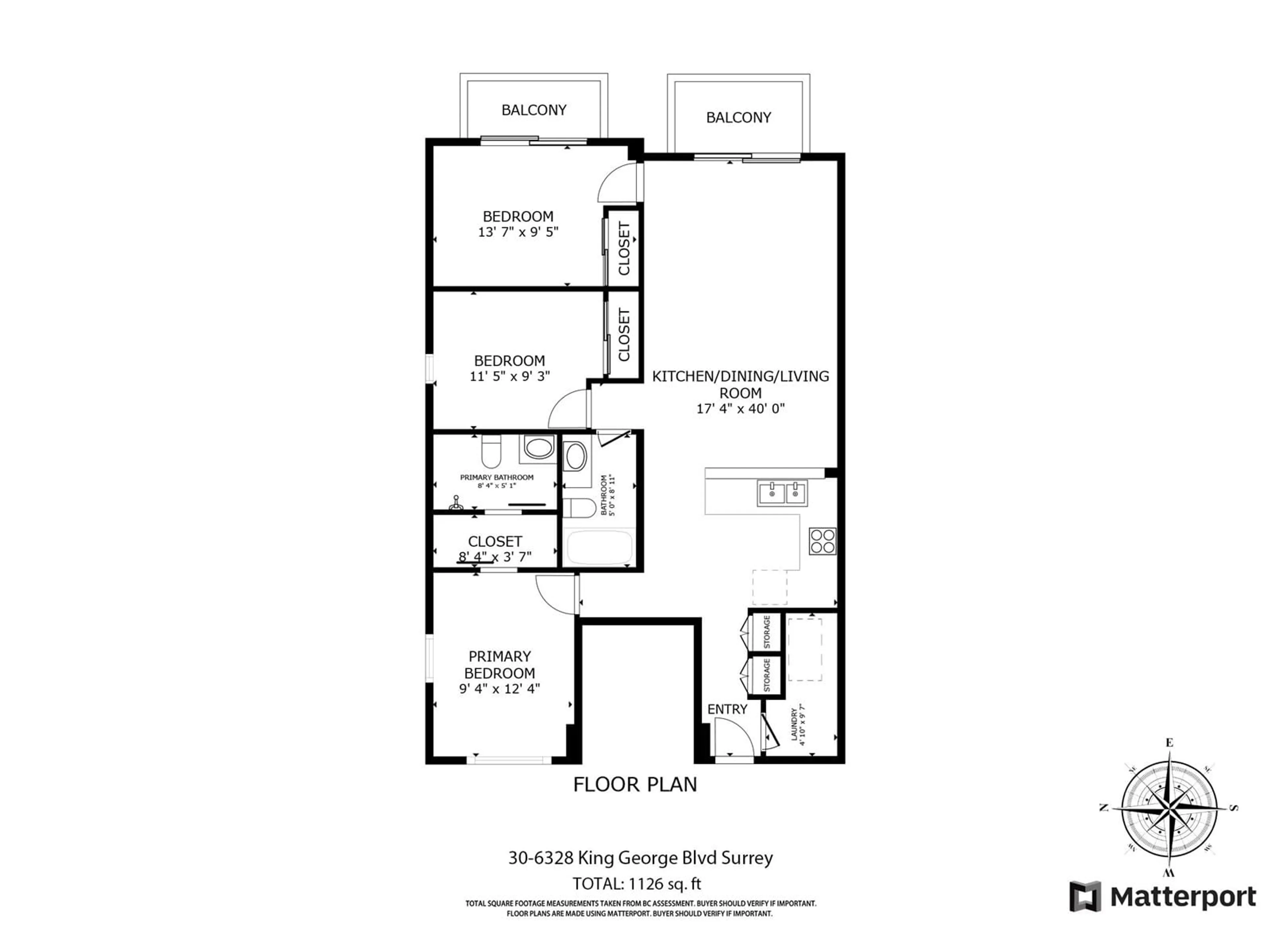 Floor plan for 30 - 6328 KING GEORGE, Surrey British Columbia V3X1E6