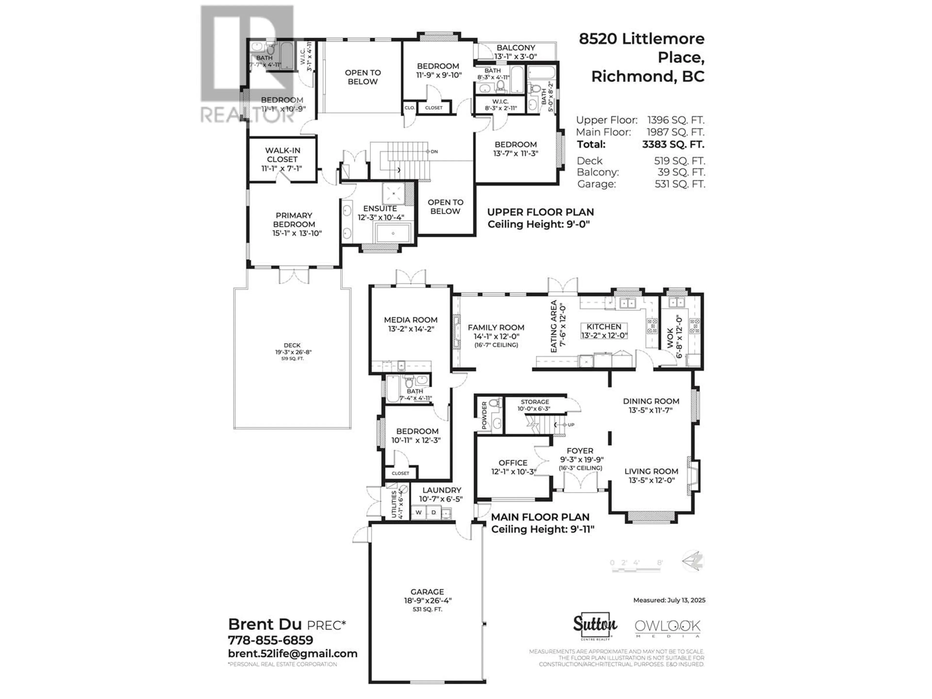 Floor plan for 8520 LITTLEMORE PLACE, Richmond British Columbia V7C1R7