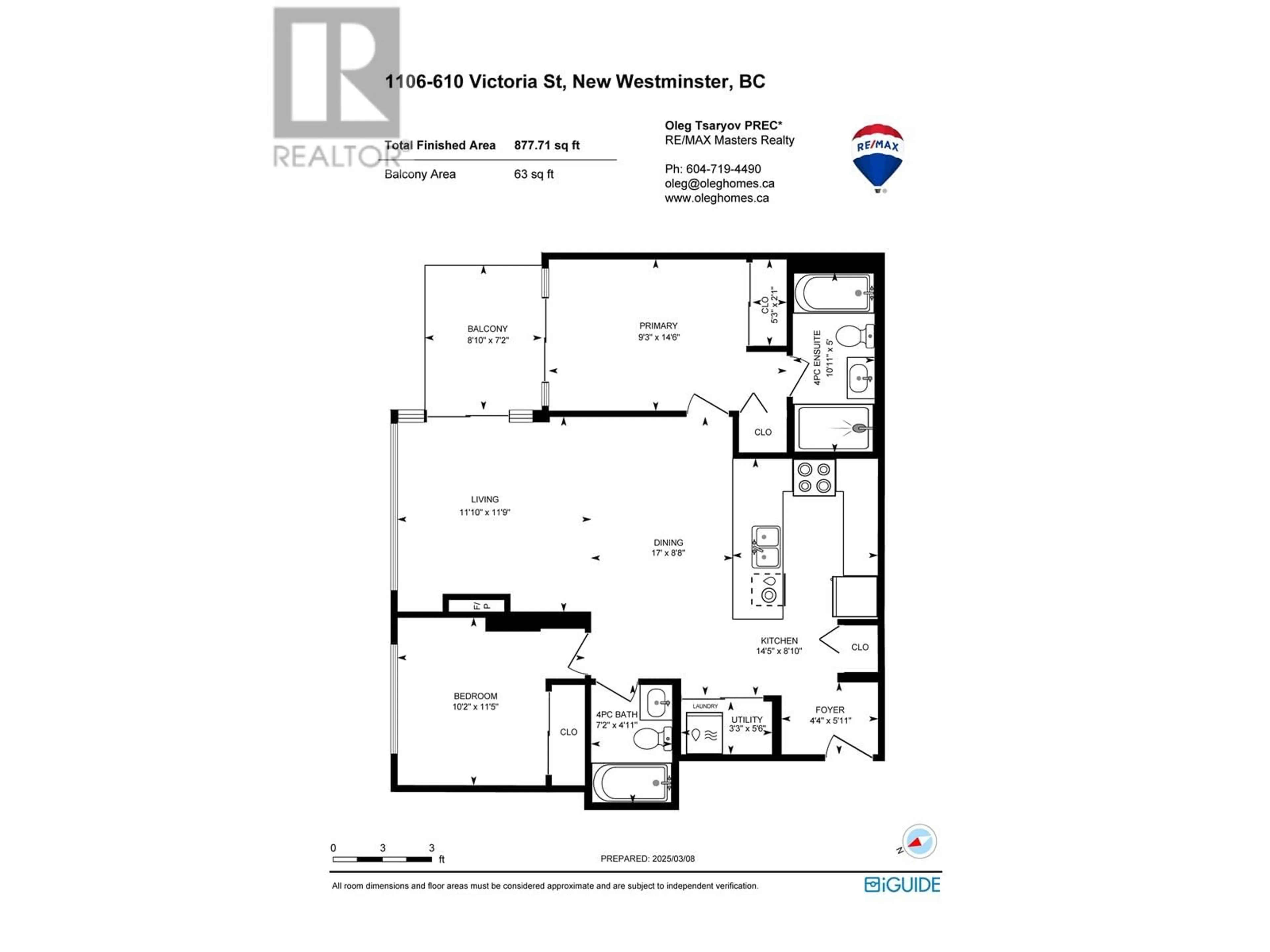 Floor plan for 1106 - 610 VICTORIA STREET, New Westminster British Columbia V3M0A5
