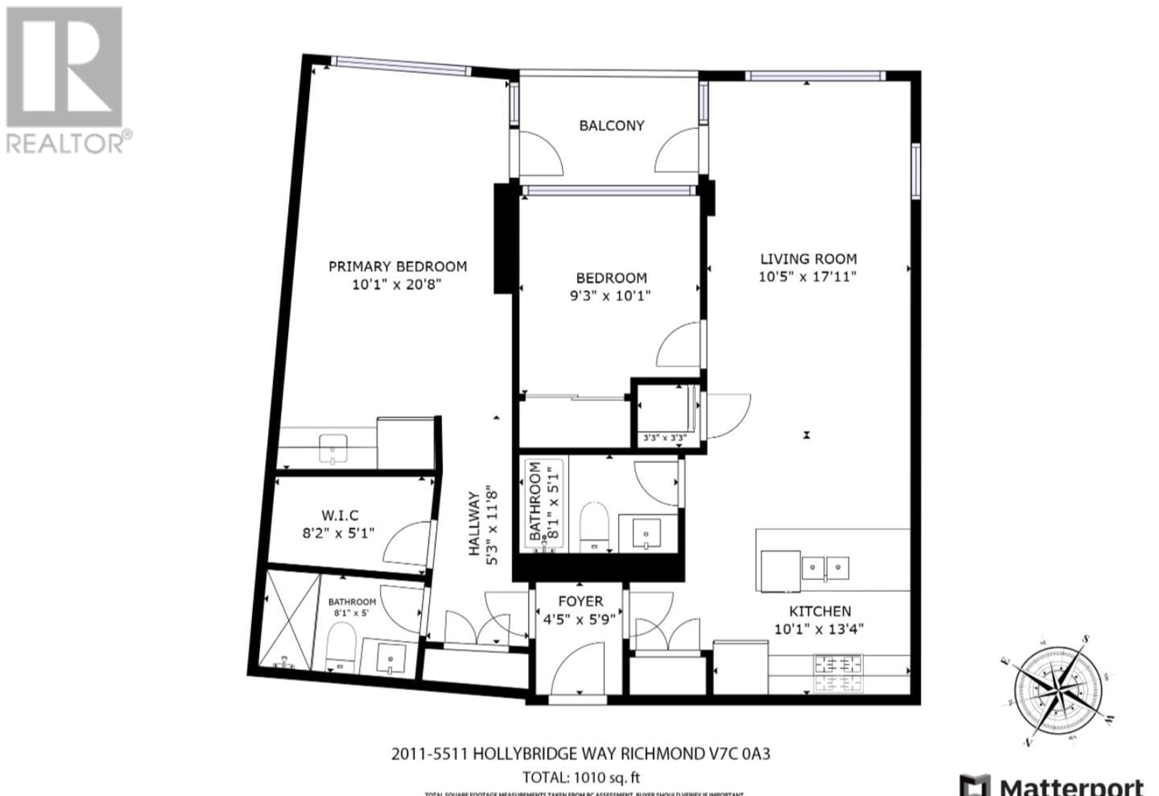 Floor plan for 2011 - 5511 HOLLYBRIDGE WAY, Richmond British Columbia V7C0A3