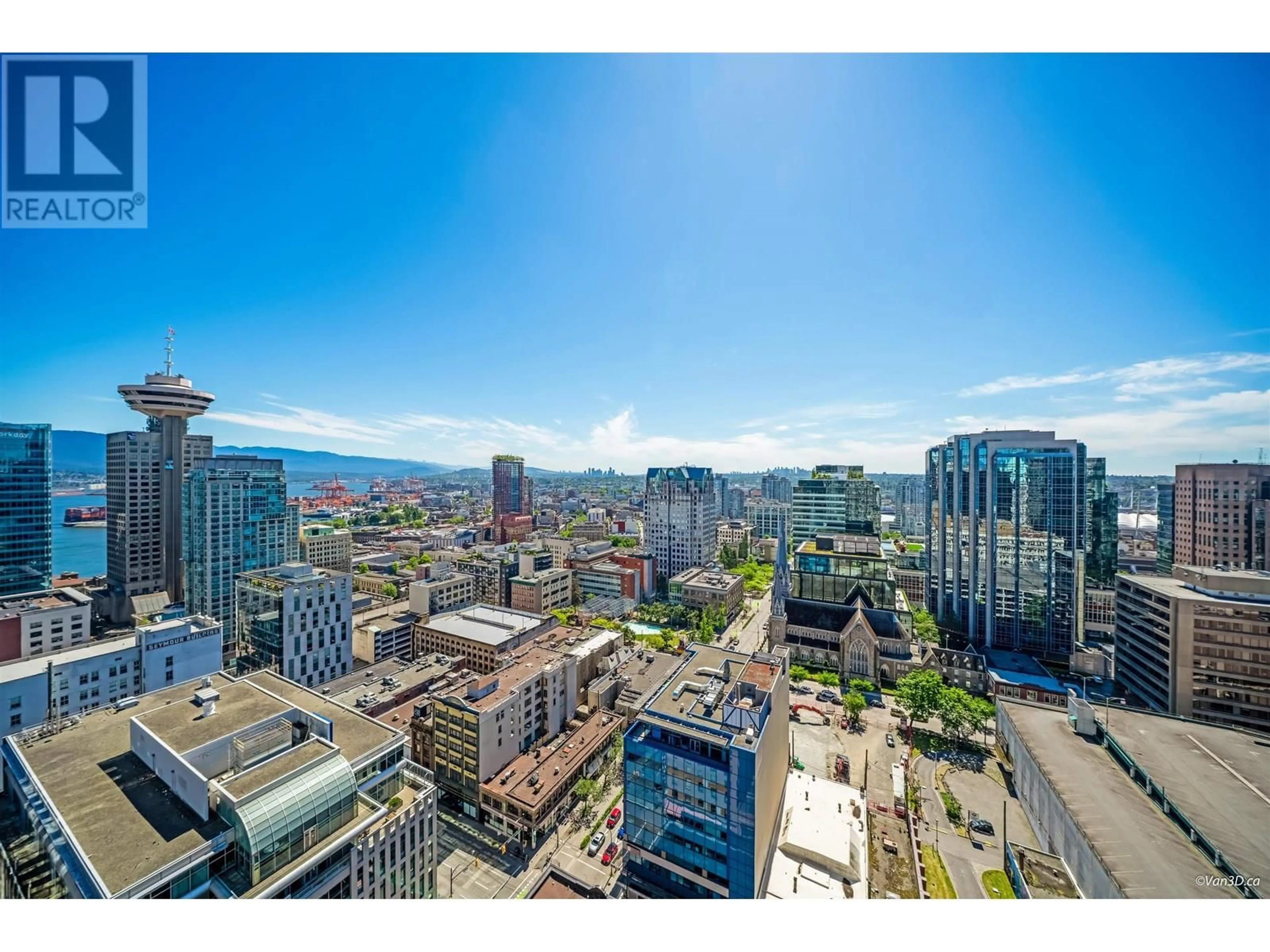 A pic from outside/outdoor area/front of a property/back of a property/a pic from drone, city buildings view from balcony for 2714 610 GRANVILLE STREET, Vancouver British Columbia V6C3T3