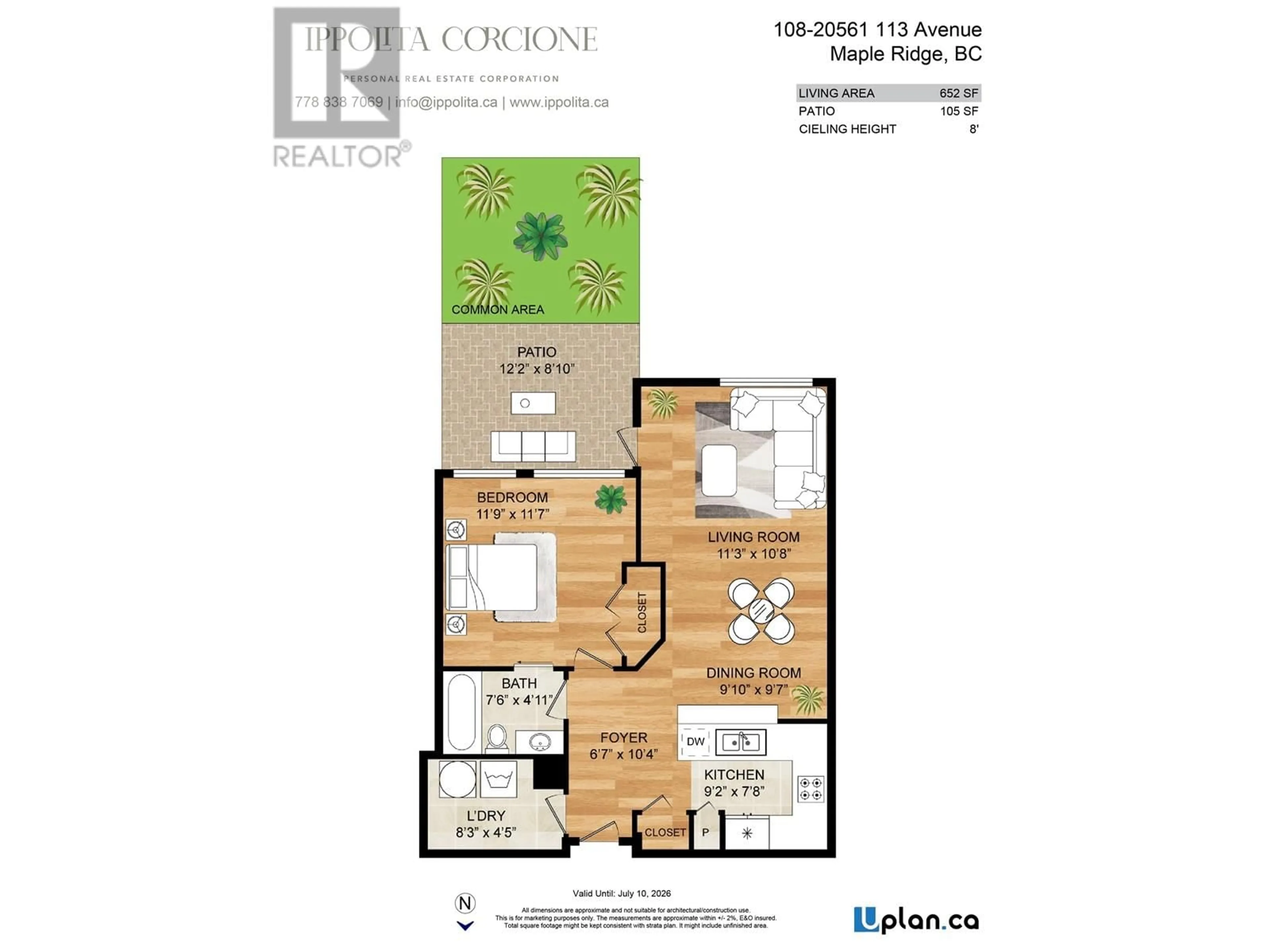 Floor plan for 108 - 20561 113 AVENUE, Maple Ridge British Columbia V2X1E2