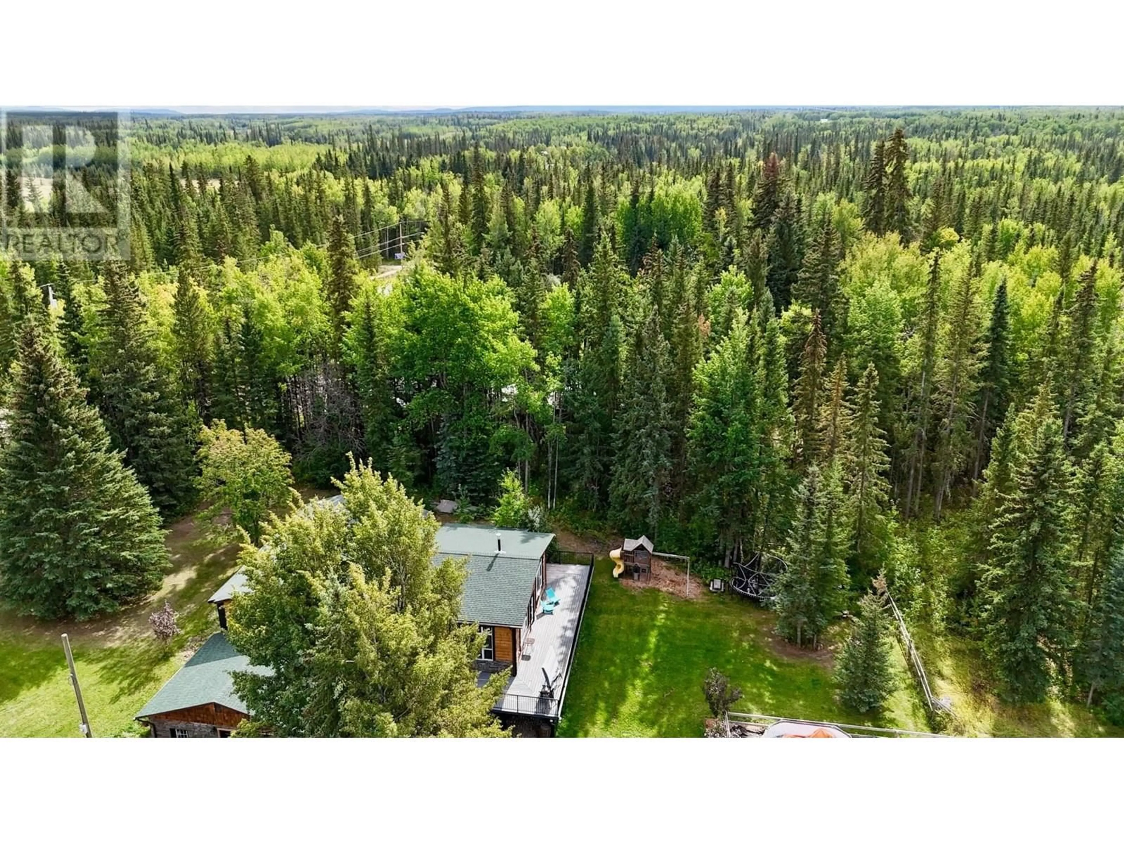 A pic from outside/outdoor area/front of a property/back of a property/a pic from drone, forest/trees view for 837 MCDONALD ROAD, Vanderhoof British Columbia V0J3A1