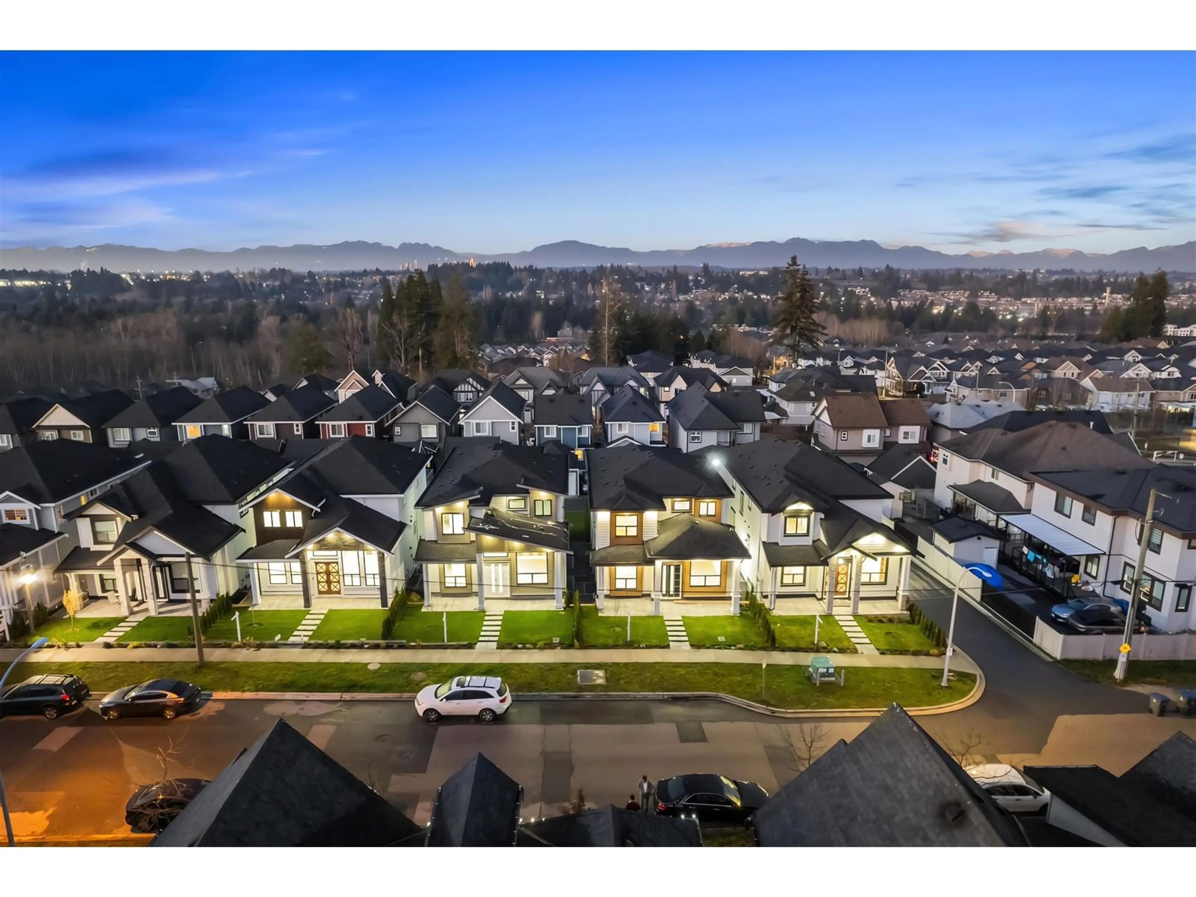 A pic from outside/outdoor area/front of a property/back of a property/a pic from drone, mountain view for 14165 60A, Surrey British Columbia V3X1C3