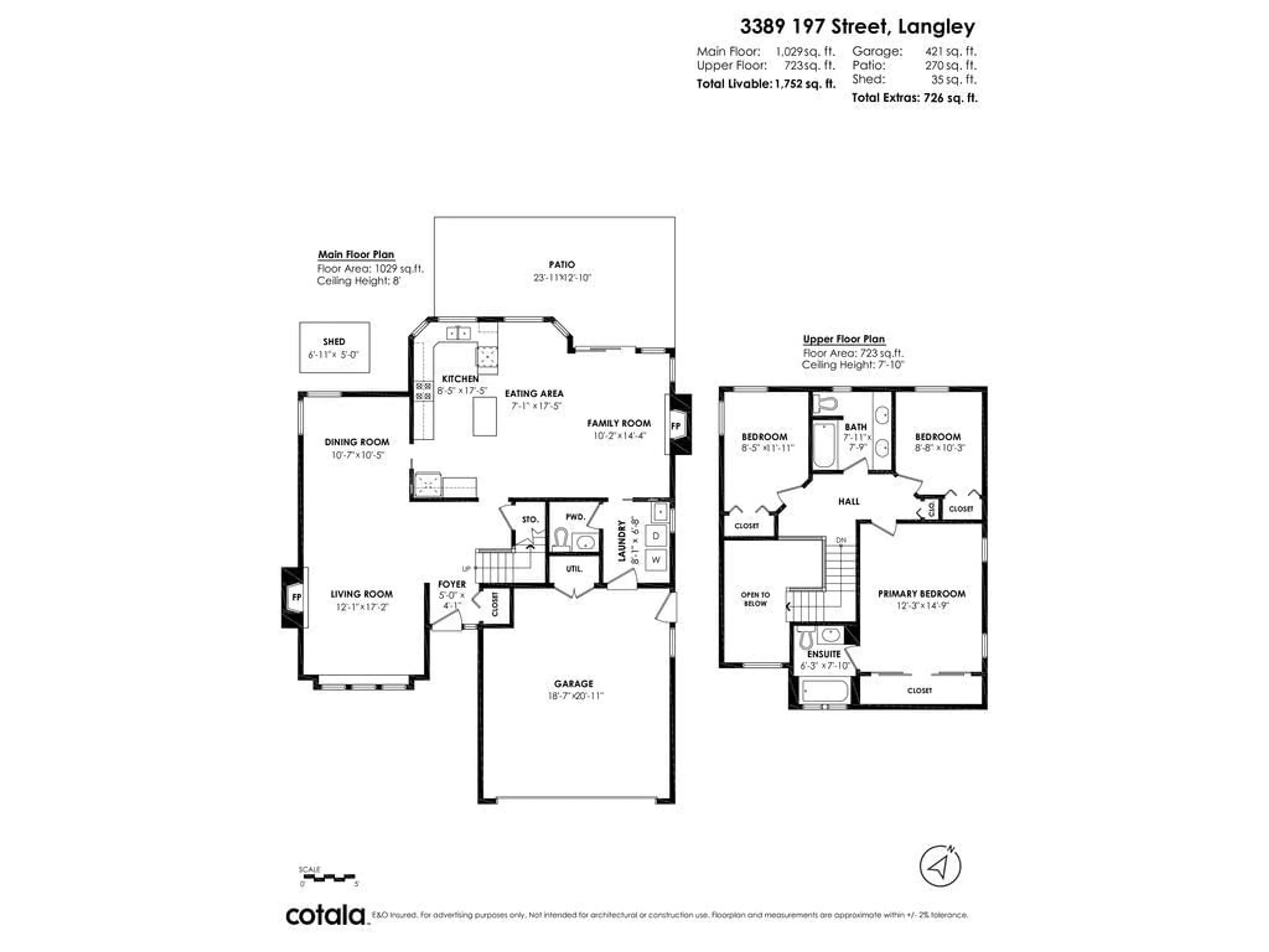 Floor plan for 3389 197, Langley British Columbia V3A7X4