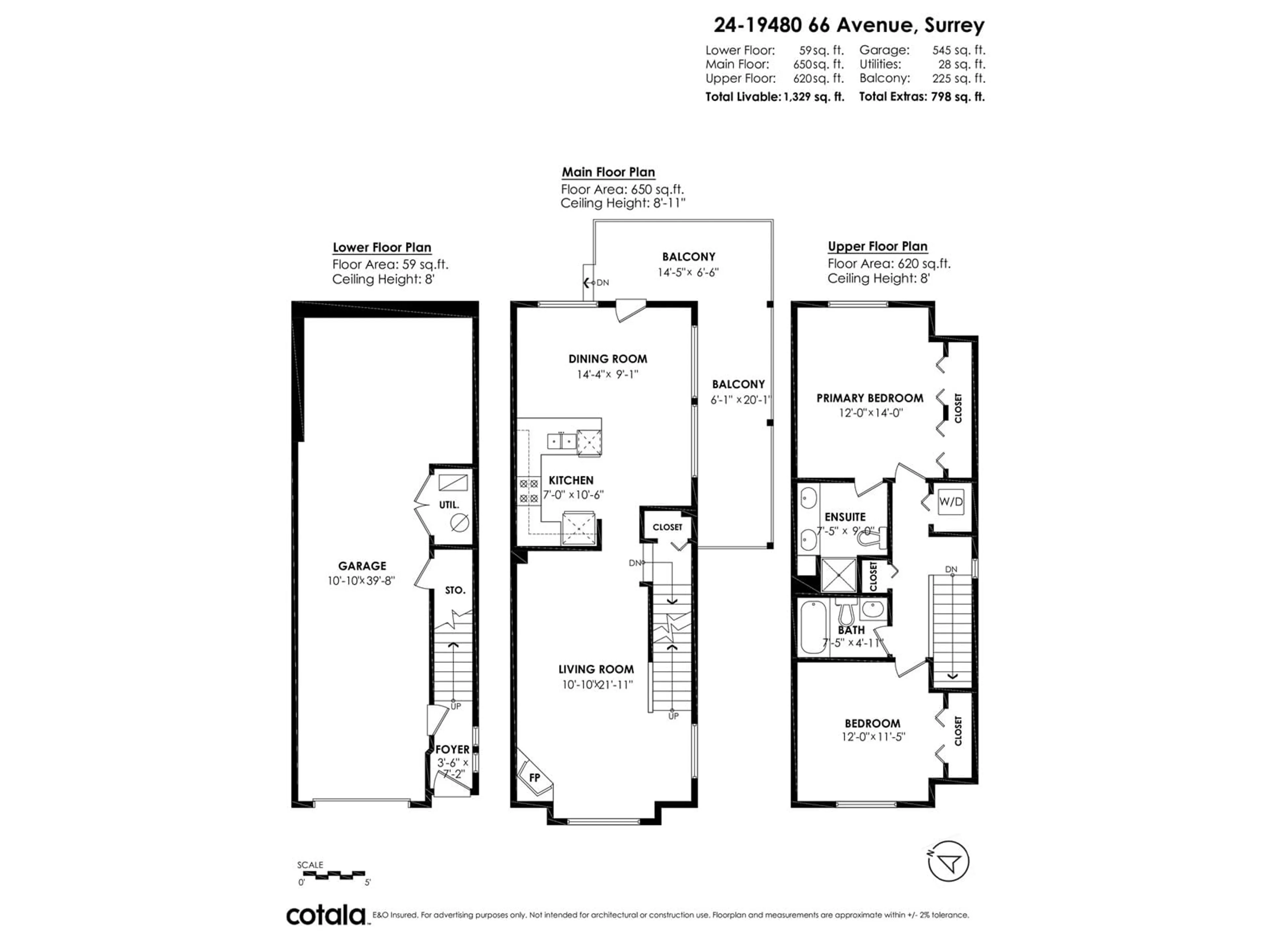 Floor plan for 24 - 19480 66, Surrey British Columbia V4N5W7