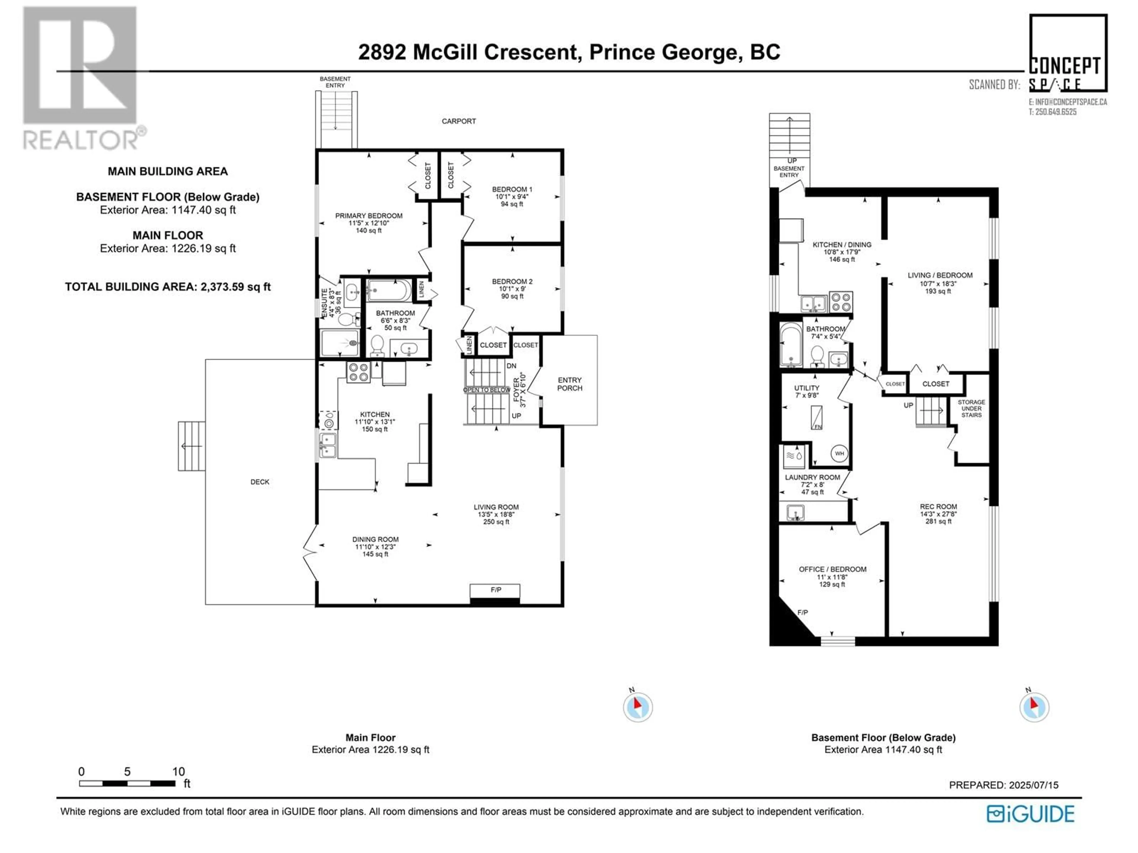 Floor plan for 2892 MCGILL CRESCENT, Prince George British Columbia V2N1Z6